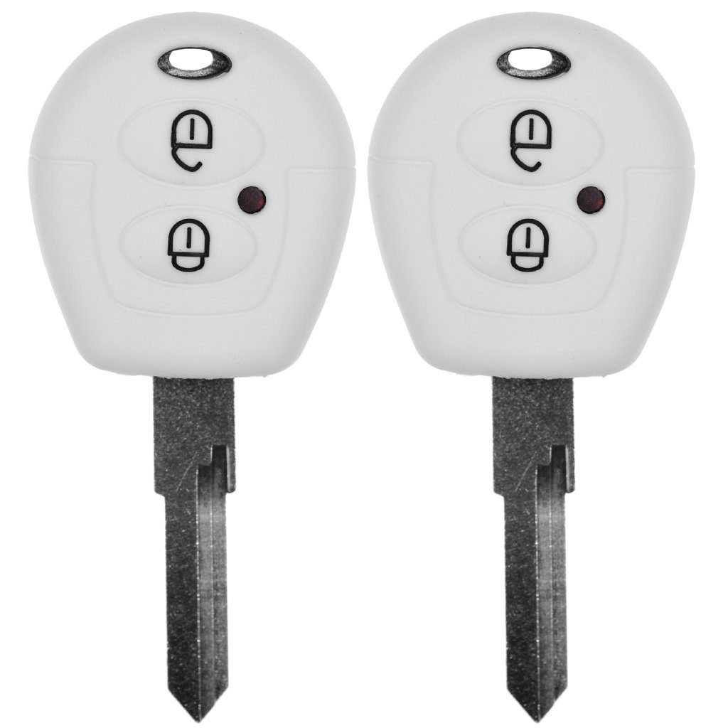 mt-key Schlüsseltasche 2x Autoschlüssel Silikon Schutzhülle im 2er-Set (Set), VW SEAT Skoda T4 Fox Sharan Polo Cordoba 2 Tasten Fernbedienung