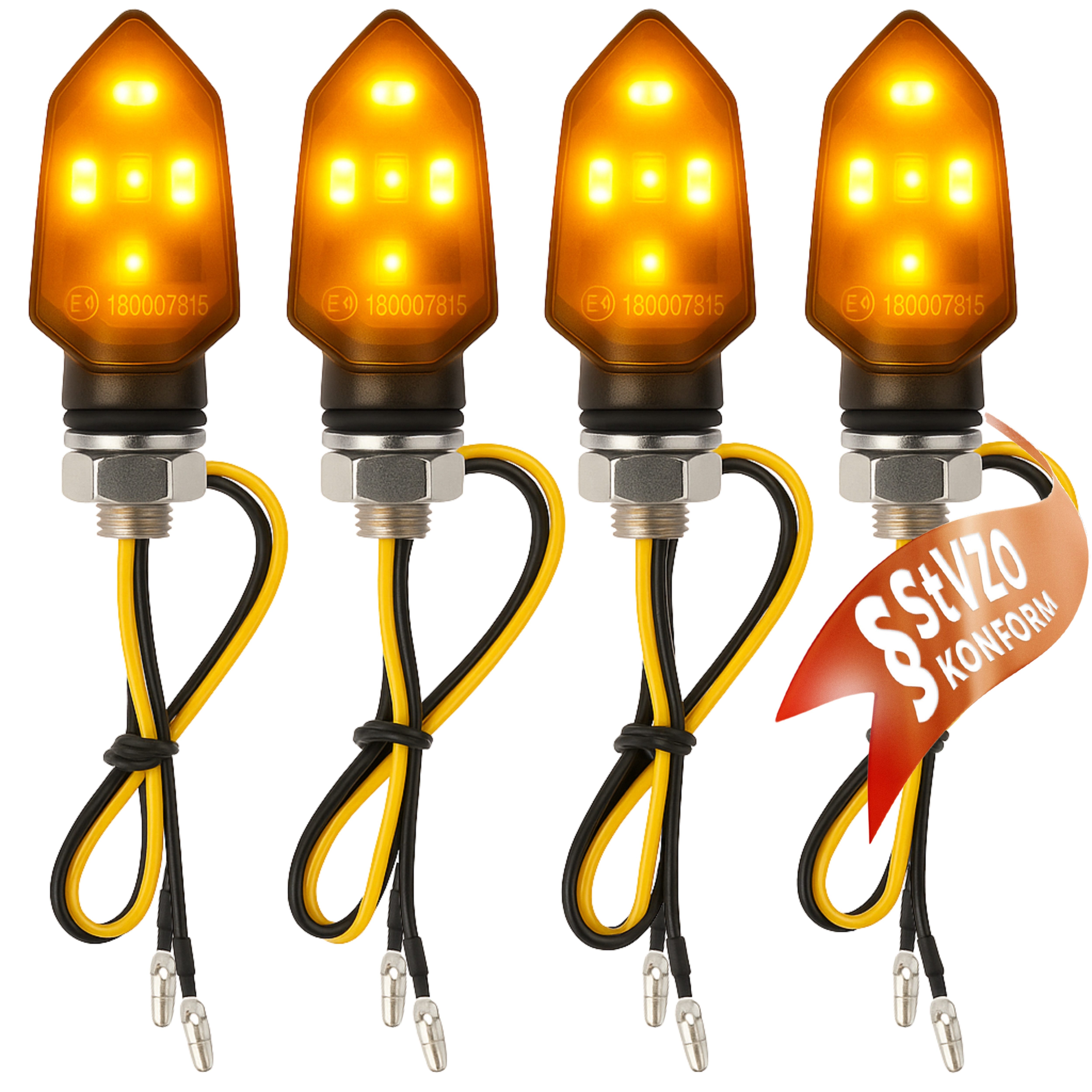 Binego Blinker 4x Motorrad LED Blinker Mini Rauchglas Getönt E Geprüft - Foto 6