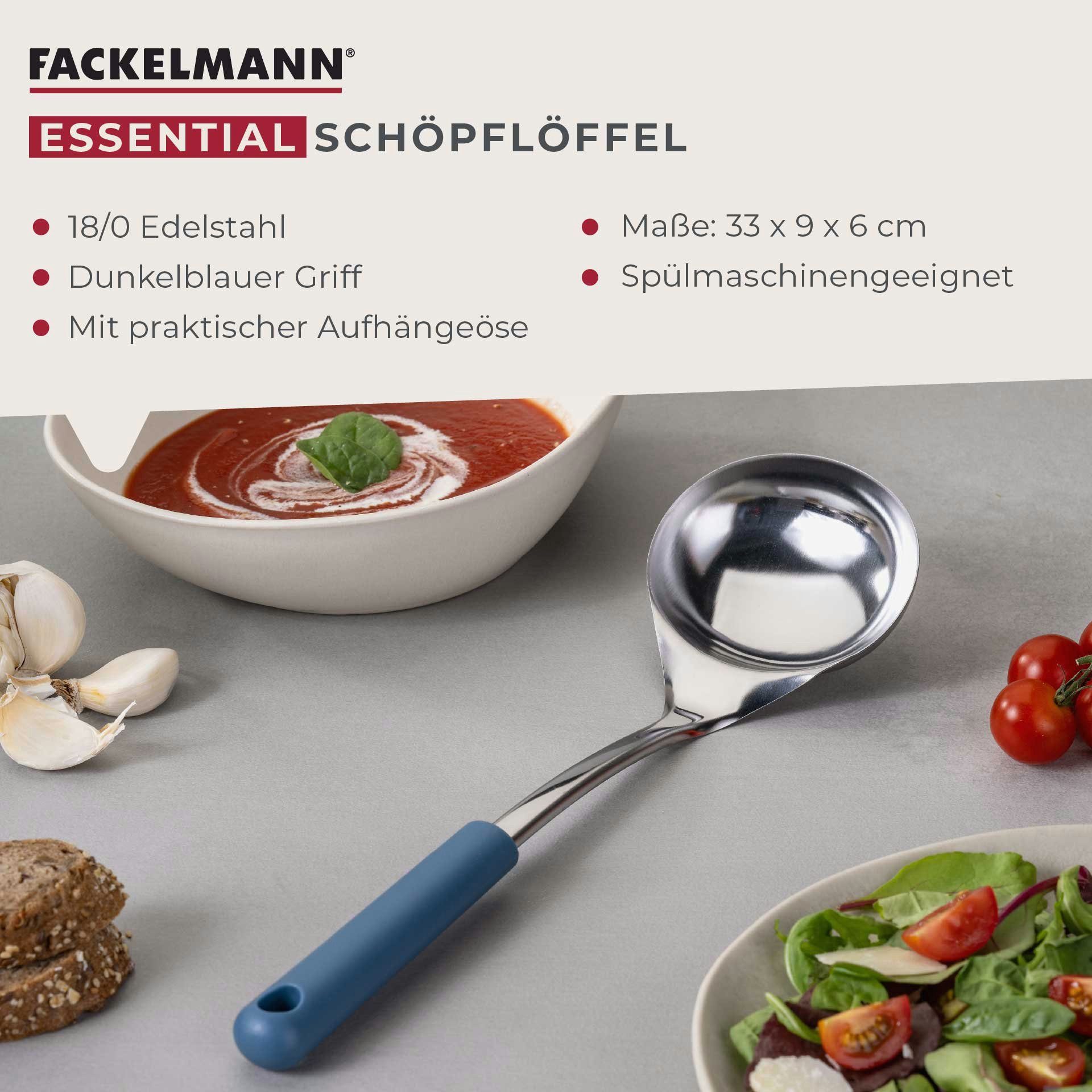 FACKELMANN Schöpflöffel Edelstahl, Suppenkelle, Servierlöffel