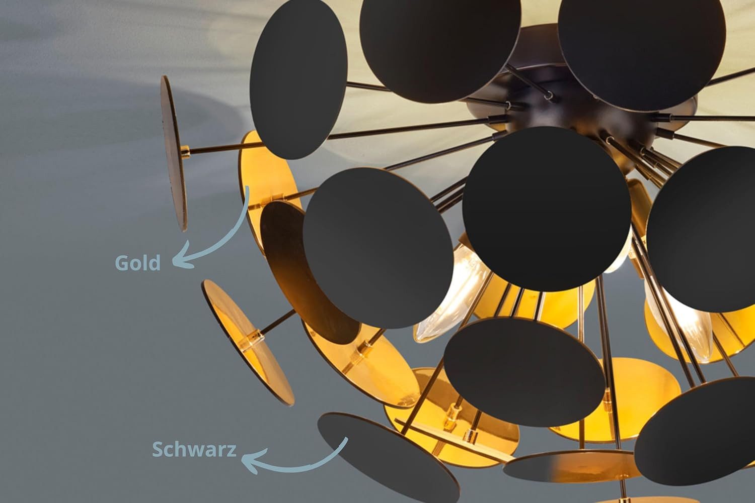 lightling Deckenleuchte Dismo, ohne Leuchtmittel, Deckenmontage, E14