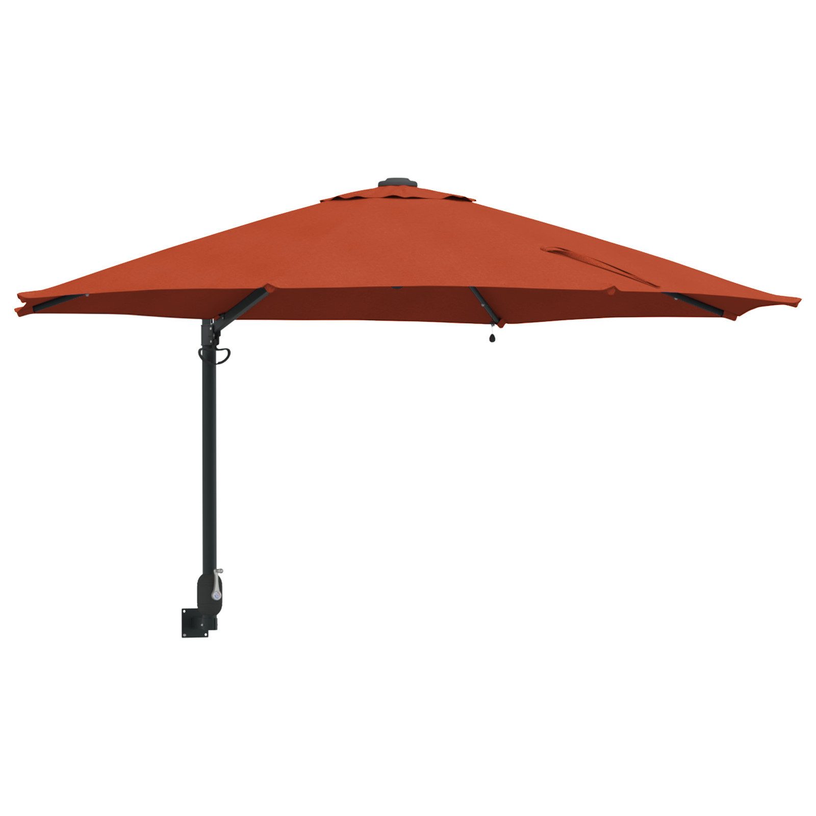 vidaXL Sonnenschirm Wand-Sonnenschirm mit LED-Leuchten Terrakottarot günstig online kaufen