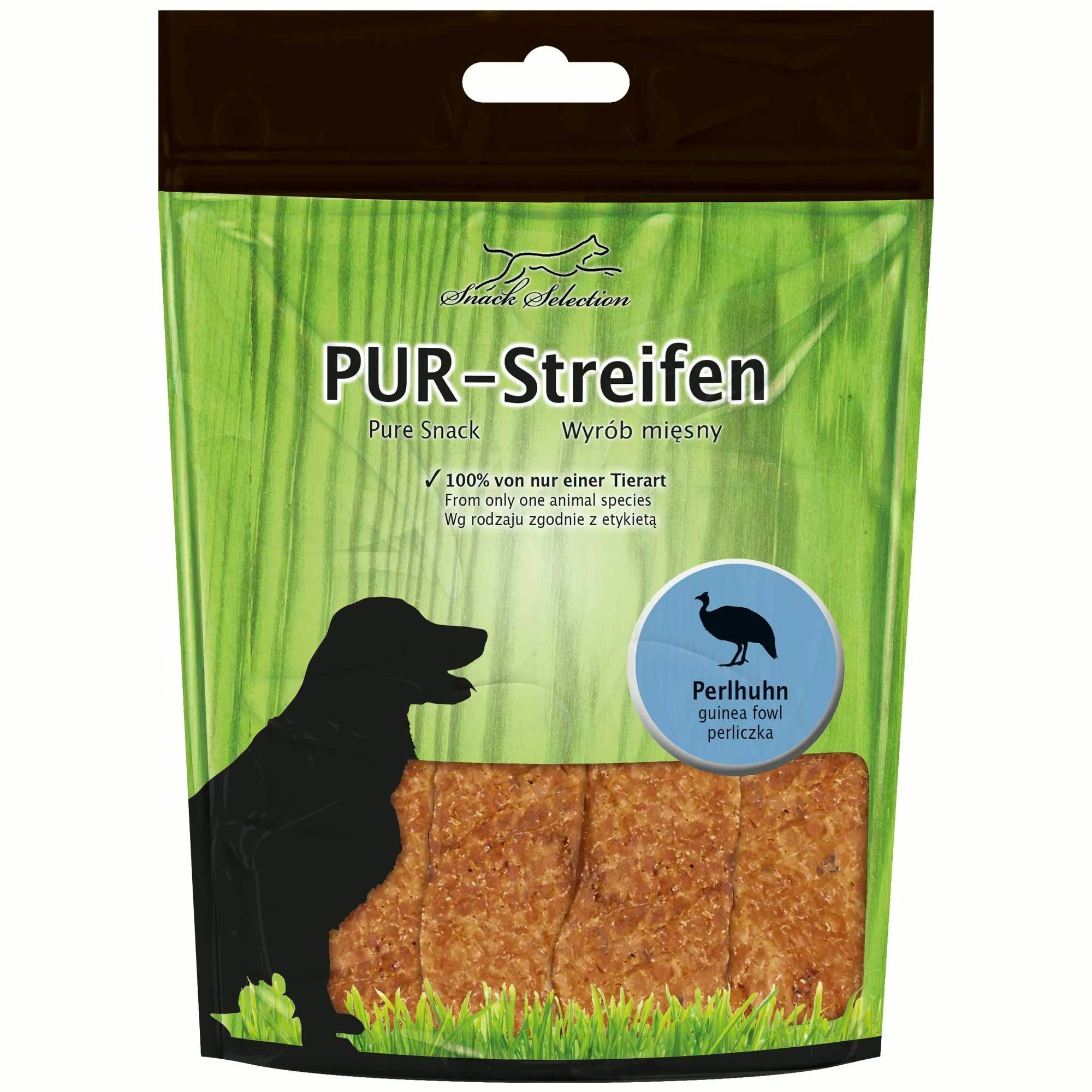 Greenhound PUR Streifen Perlhuhn - Monoprotein-Snack für empfindliche Hunde Perlhuhn, Snack für: Hunde, Weich, zäh und leicht teilbar