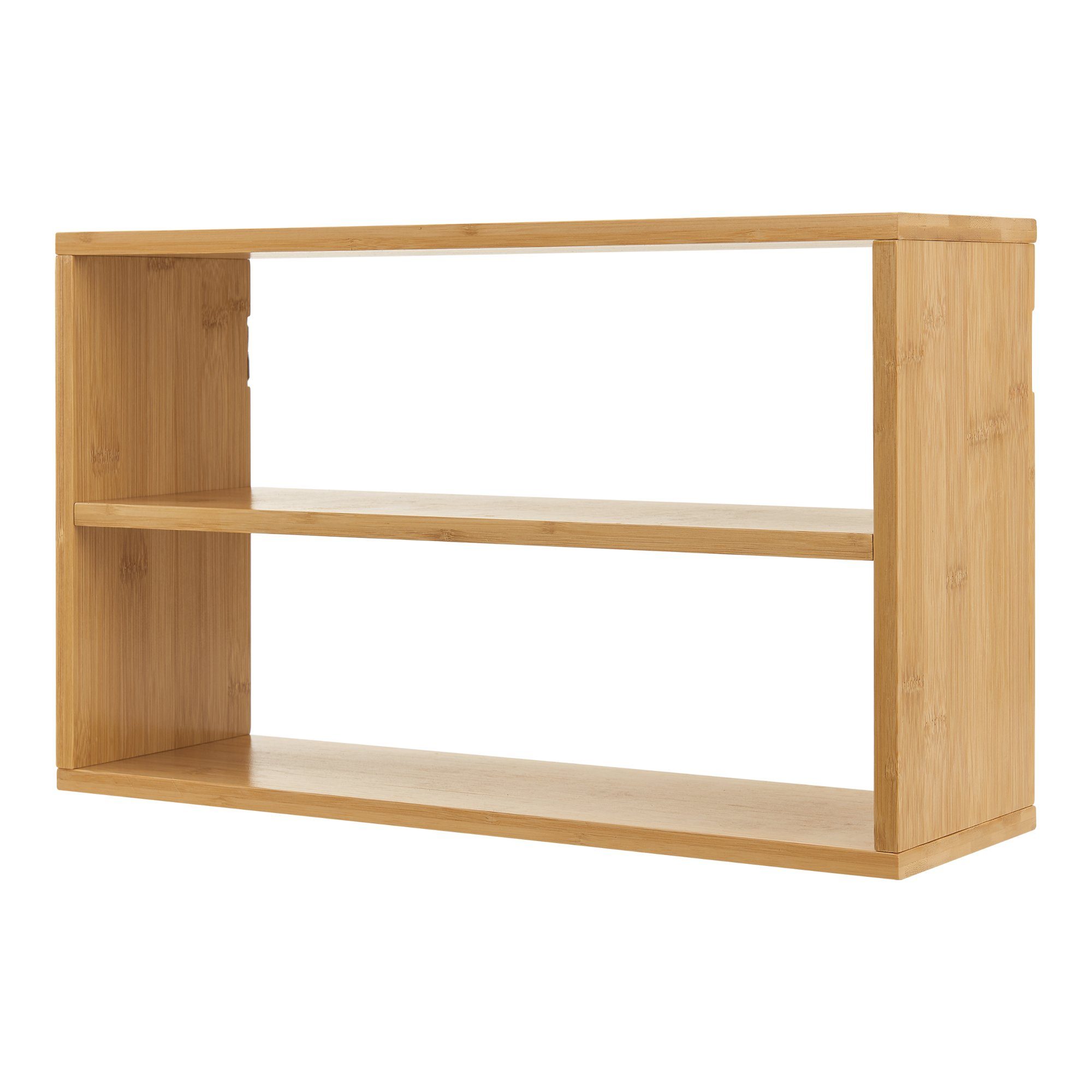 en.casa Wandregal, »Gol« mit 2 Ablagen 50x15x30 cm Bambus günstig online kaufen