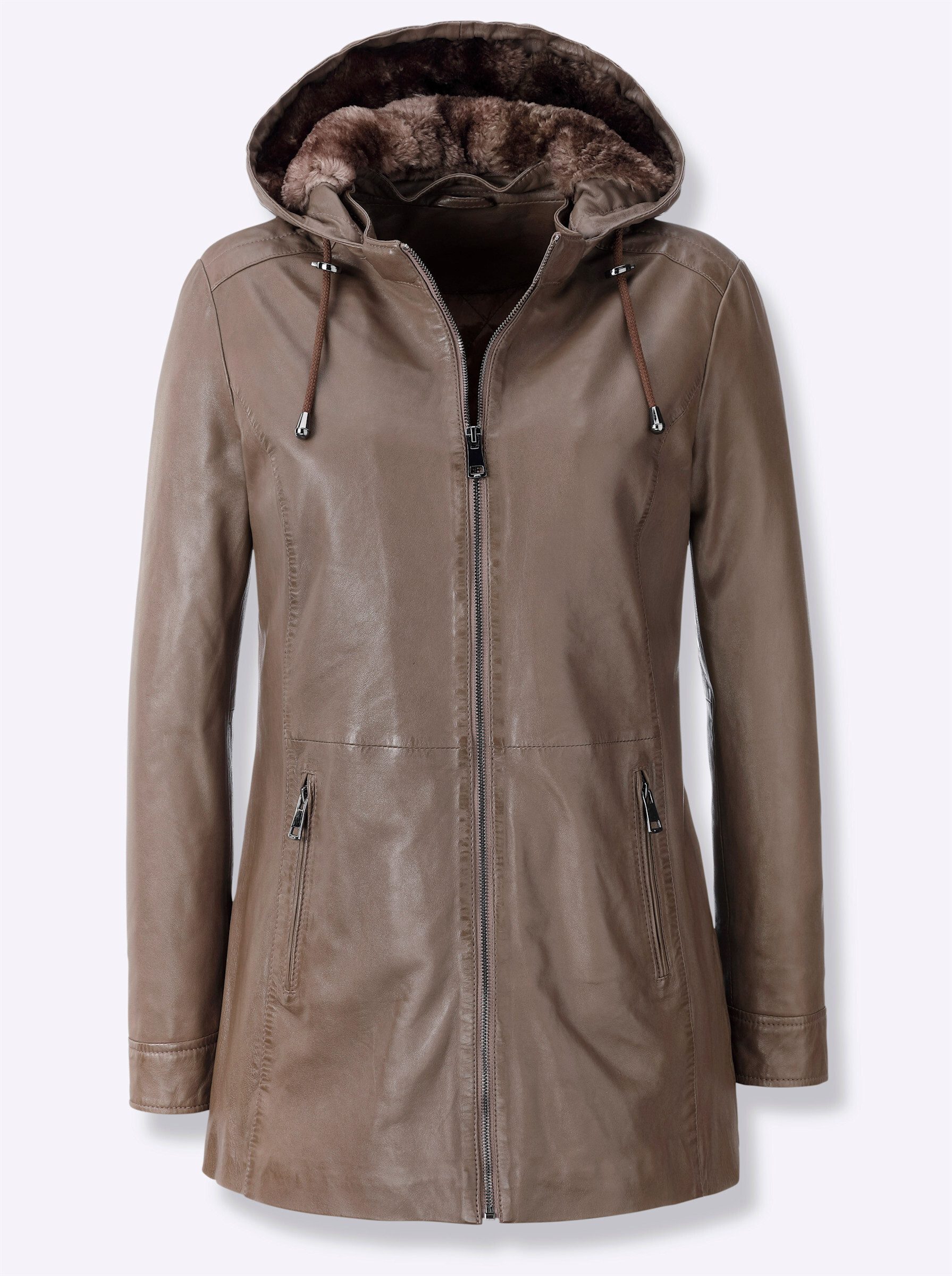 Allwetterjacke Leder-Jacke Langarm