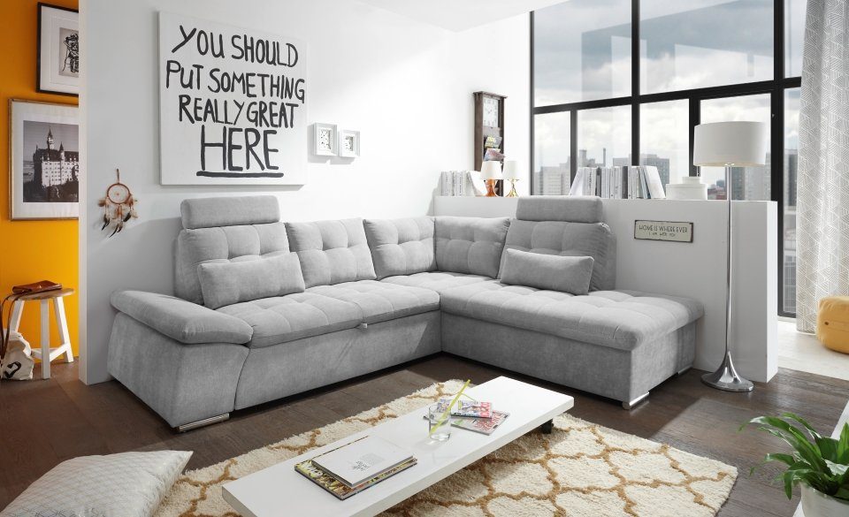 ED EXCITING DESIGN Ecksofa Nalo, mit Schlaffunktion