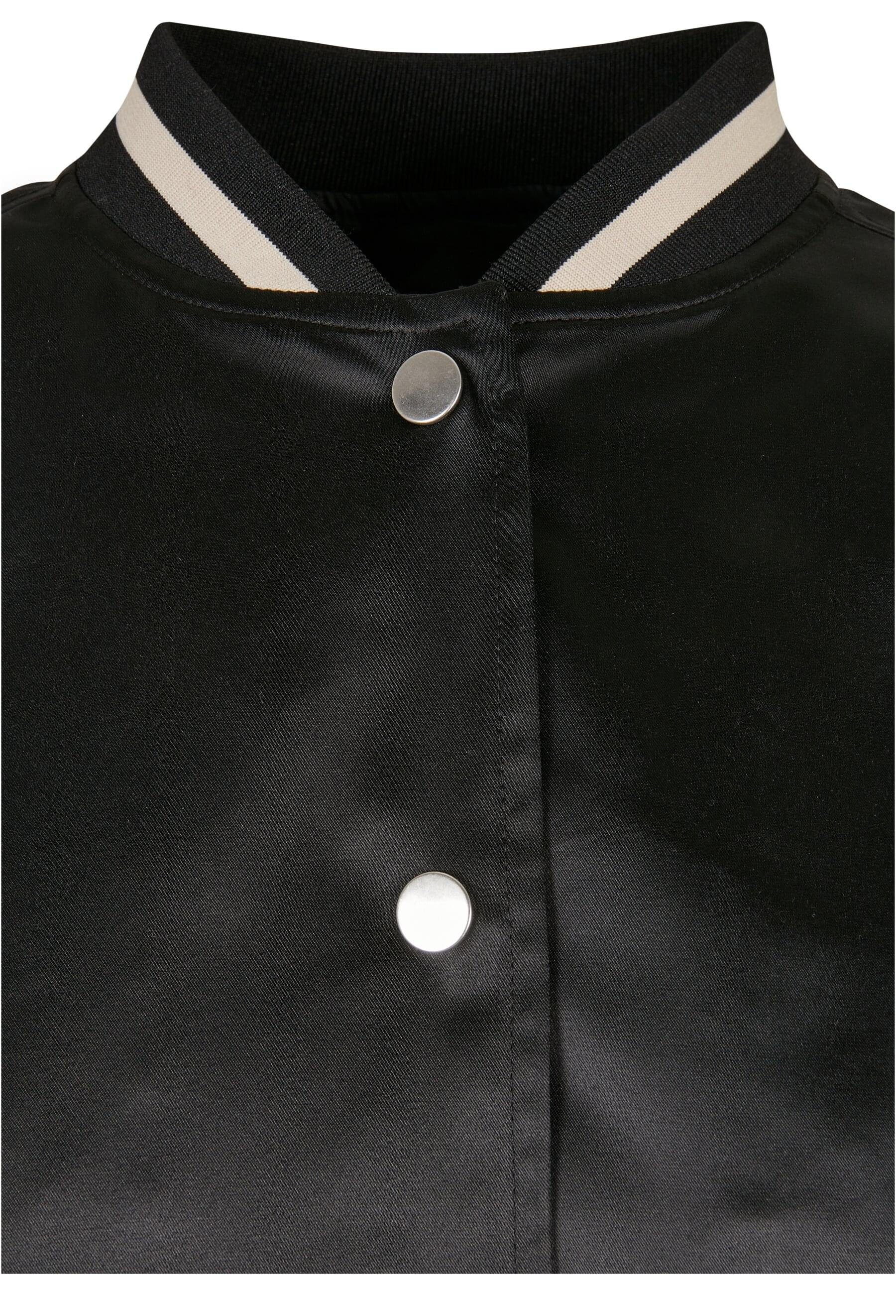 College Short Damen (1-St) black CLASSICS Collegejacke Oversized Ladies URBAN Jacket Satin