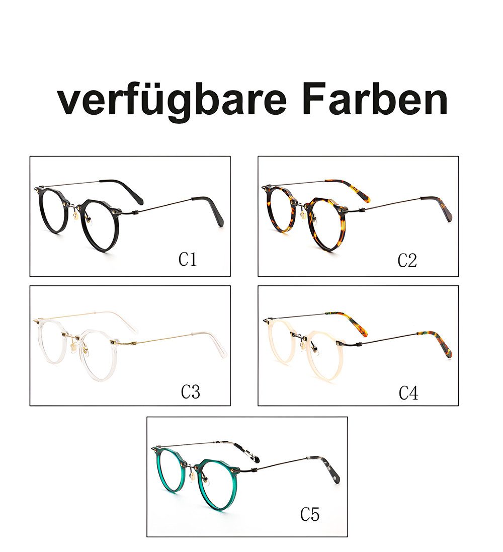 PACIEA Lesebrille Damen Herren Blaulichtfilter 50er Jahre Retro Nerd Brille