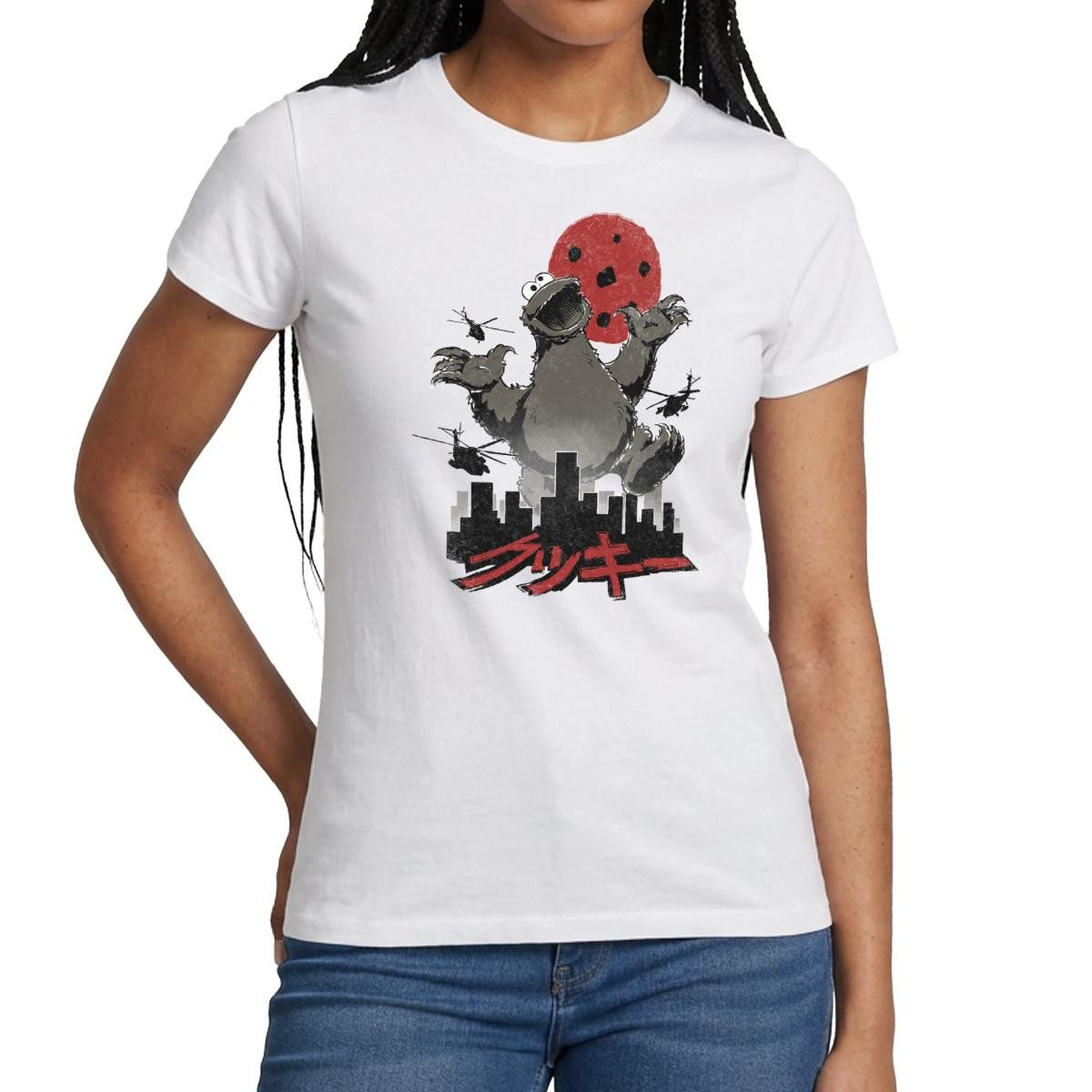 T-Shirt Sesamstraße Krümelmonster Cookiezilla Frauen T-Shirt