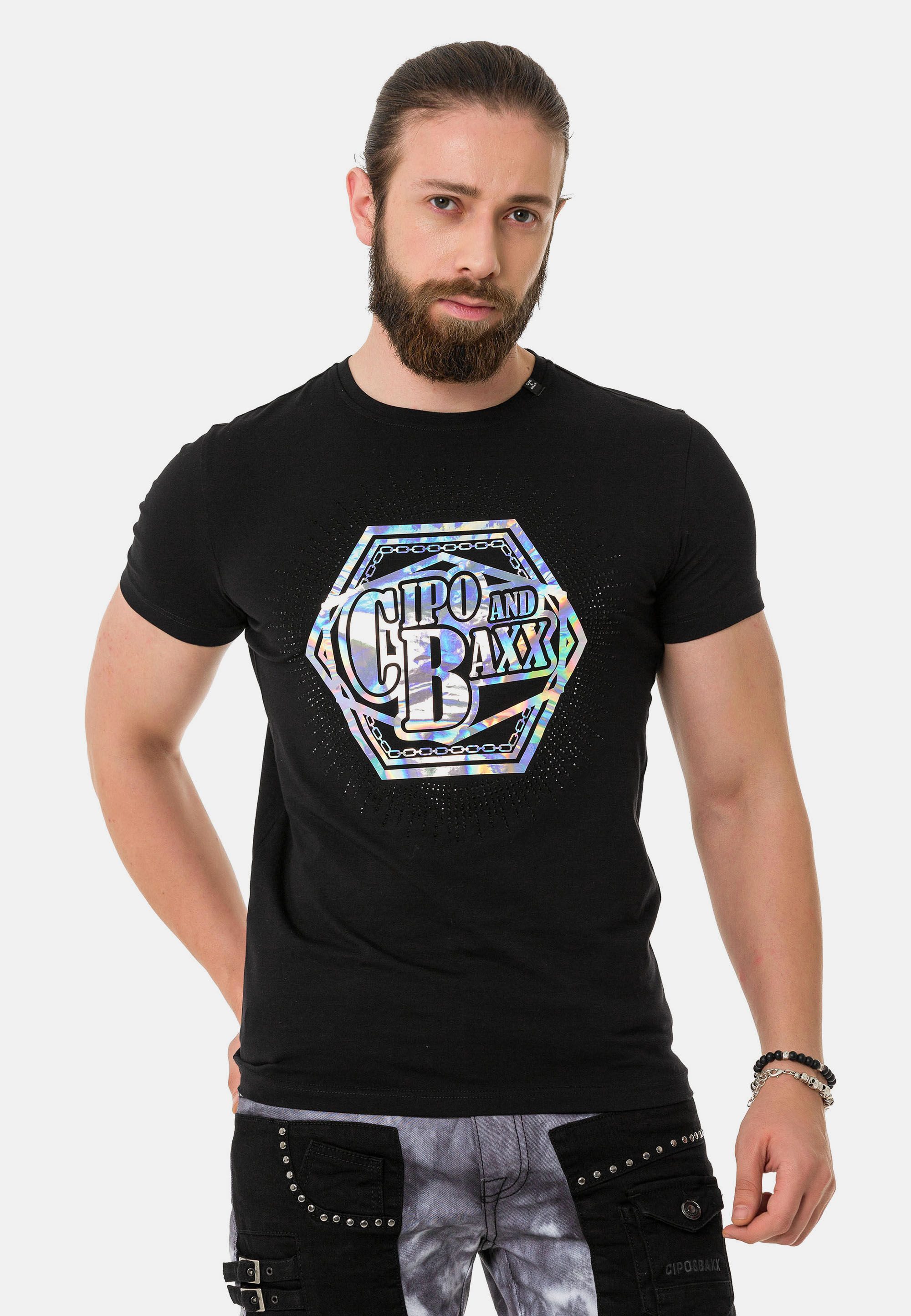 Cipo & Baxx T-Shirt T-Shirt gerade geschnitten