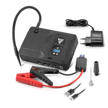 STAHLWERK Multifunktions Powerbank Autostarthilfe PS-1400 ST Autobatterie-Ladegerät (400 mA, Packung, 8-tlg., für Benzin- und Dieselmotoren mit integriertem Druckluft Kompressor)