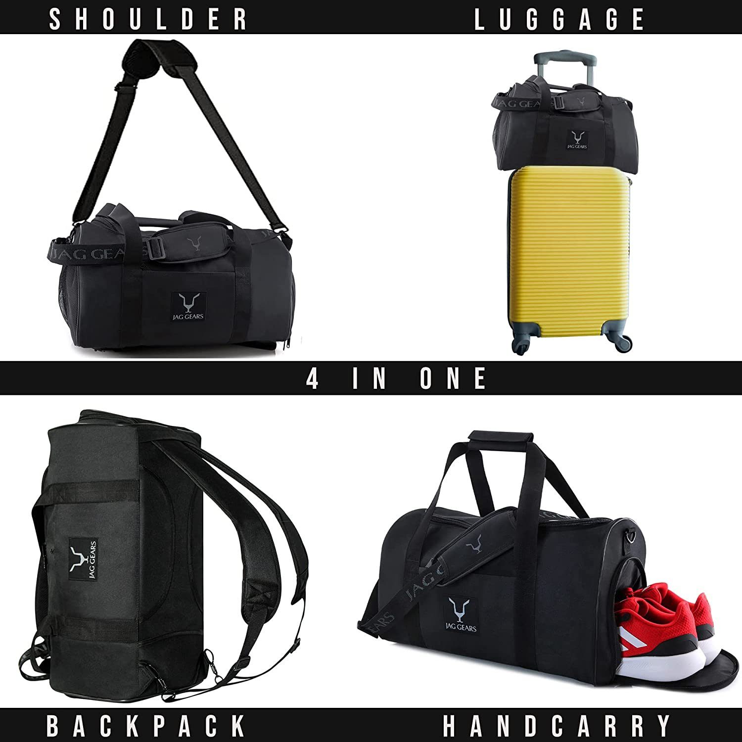 JAG GEARS Sporttasche Sporttasche mit Schuhfach, verstellbaren Schultergurten Reisetasche (1-tlg., 1er Packung), Sporttasche Fitnesstasche Reisetasche mit Doppel-Schulterrucksack 3in1