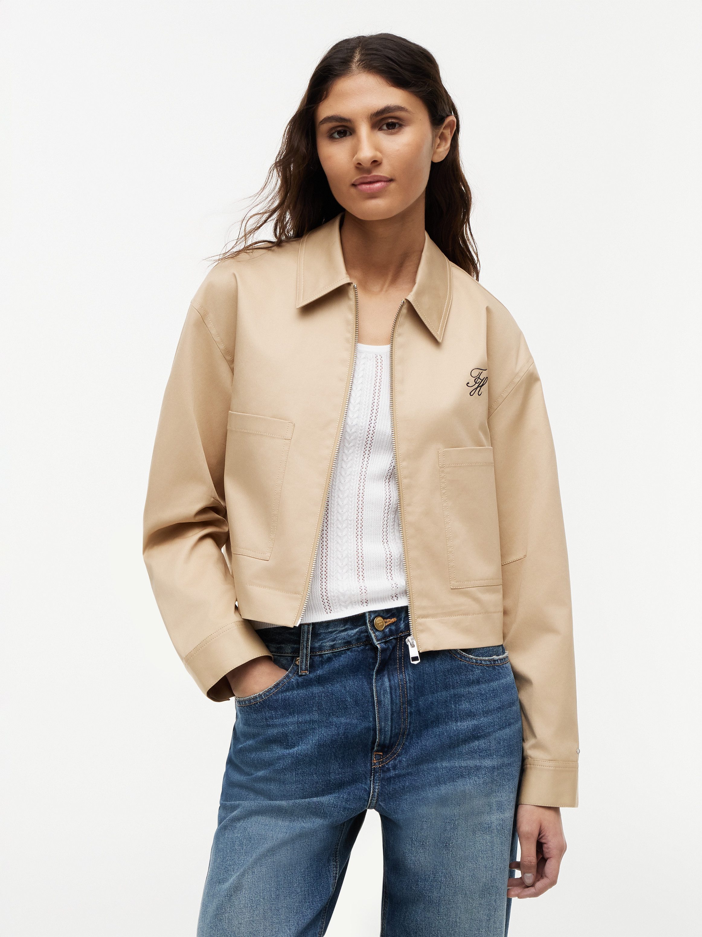 Tommy Hilfiger Kurzjacke CHINO DRESSING SHORT JACKET Baumwollmischung