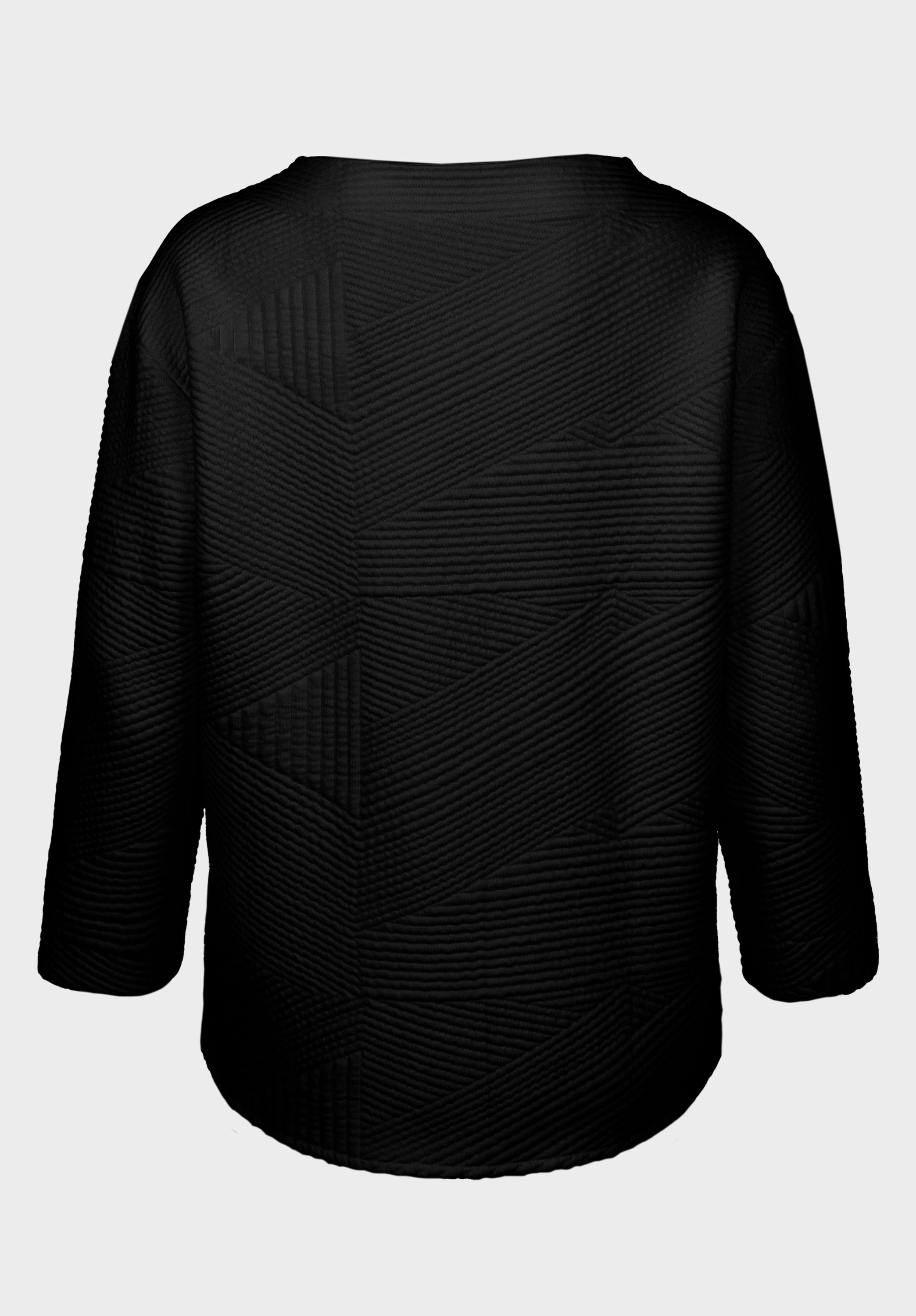 moderner bianca Struktur-Optik KYLIN in Langarmshirt Sweatshirtqualität black aus