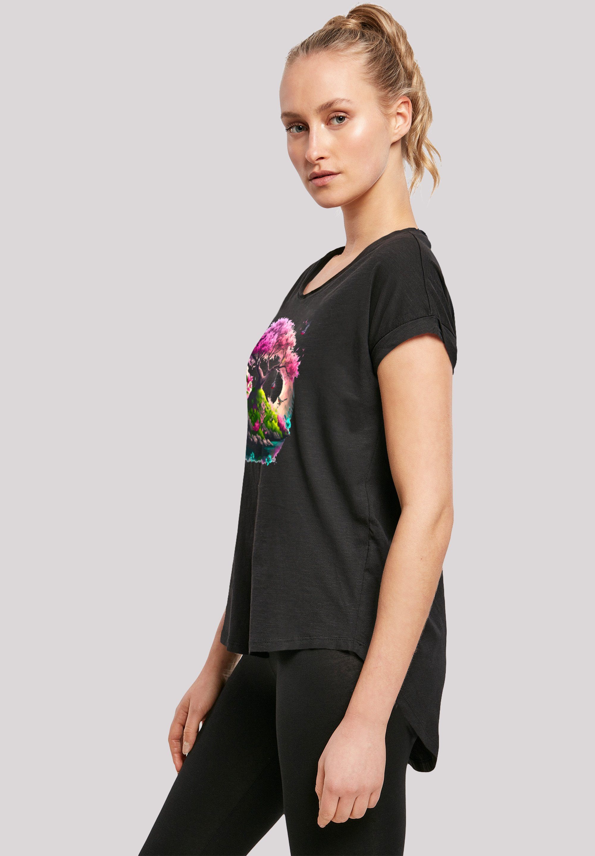 Baum Kirschblüten T-Shirt F4NT4STIC Print schwarz
