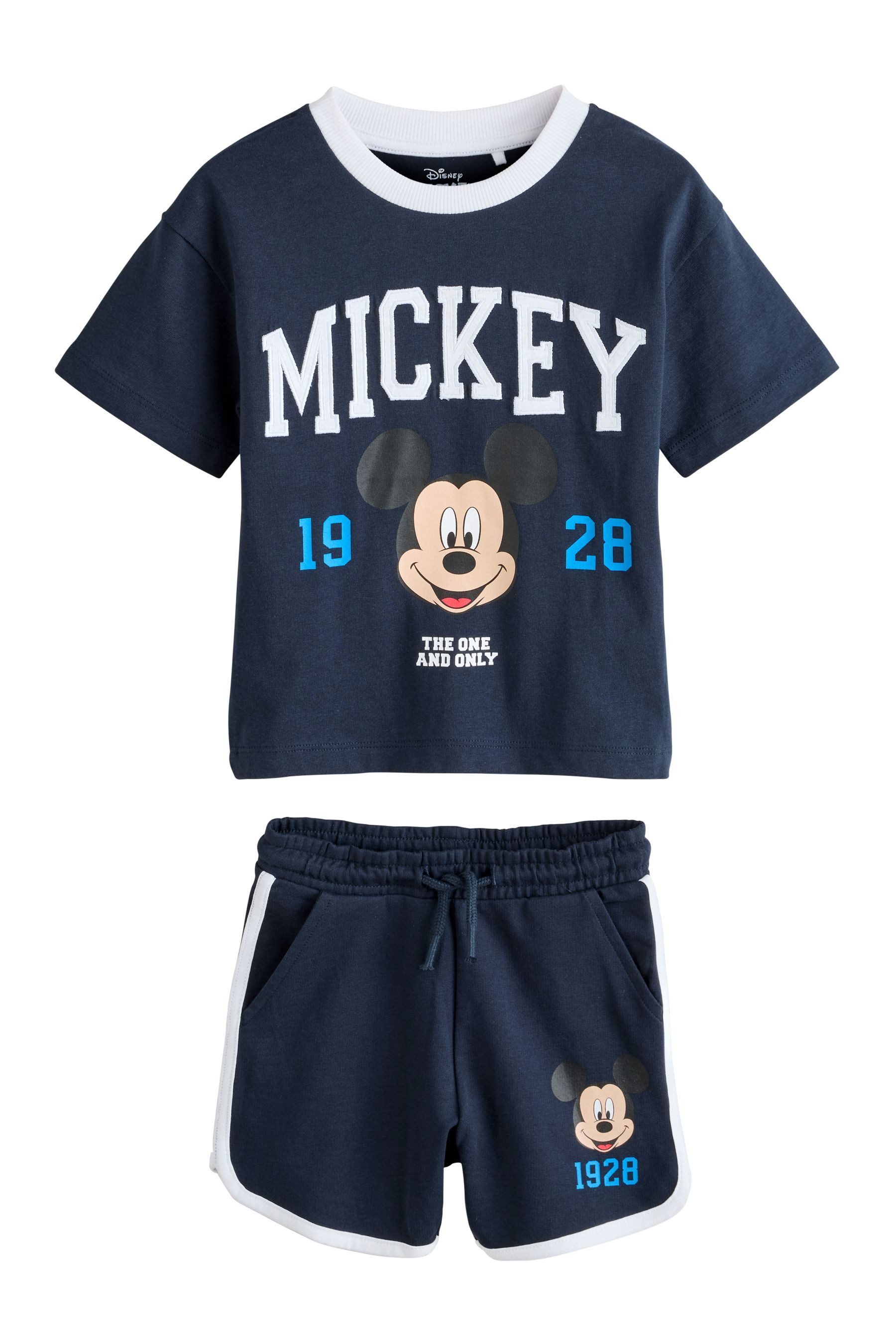 Next Shirt & Shorts Micky Maus Kurzärmeliges T-Shirt und Shorts im Set (2-tlg)