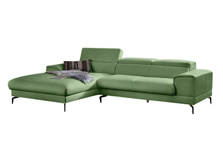 W.SCHILLIG Ecksofa piedroo, Kopfteilverstellung, wahlweise mit Sitztiefenverstellung, Breite 303cm