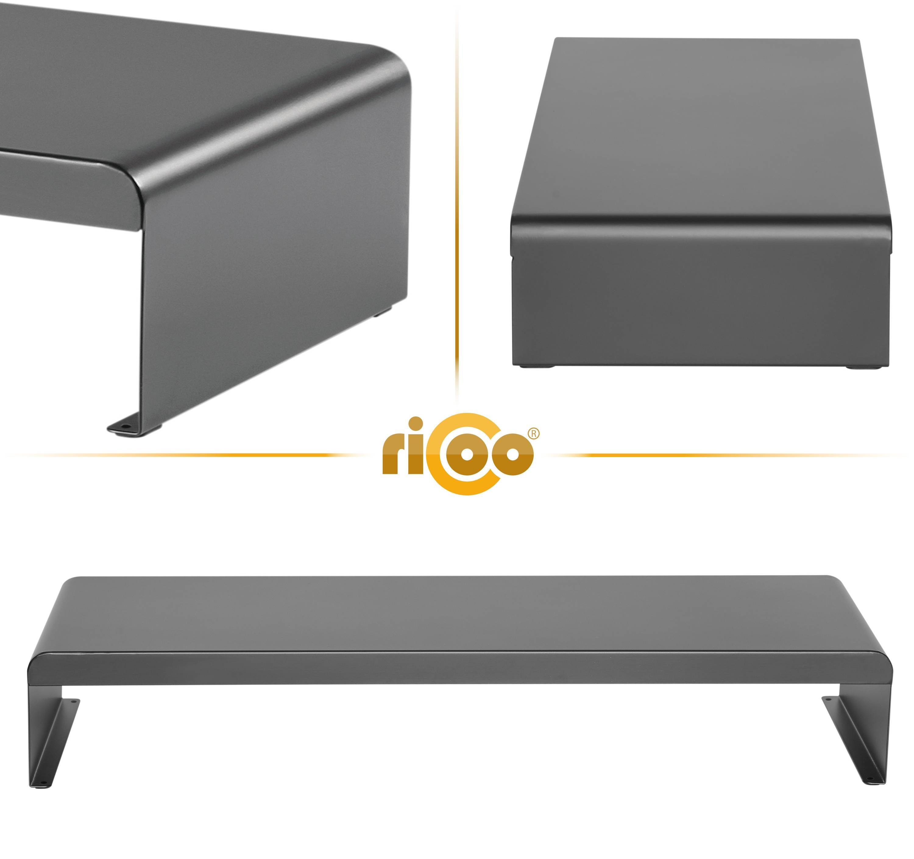 RICOO Rehausseur D’Écran PC/Ordinateur FS0121 – Support Acier 50x20.2x8.2 Cm, Charge 20 Kg, Rangement Sous Écran, Ergonomique Bureau