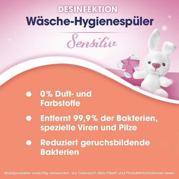 SAGROTAN Sensitiv Hygienespüler (Spar-Pack, [8-St. Desinfektionsspüler für hygienisch saubere und frische Wäsche 8 x 1,5 l Reiniger im praktischen Vorteilspack)