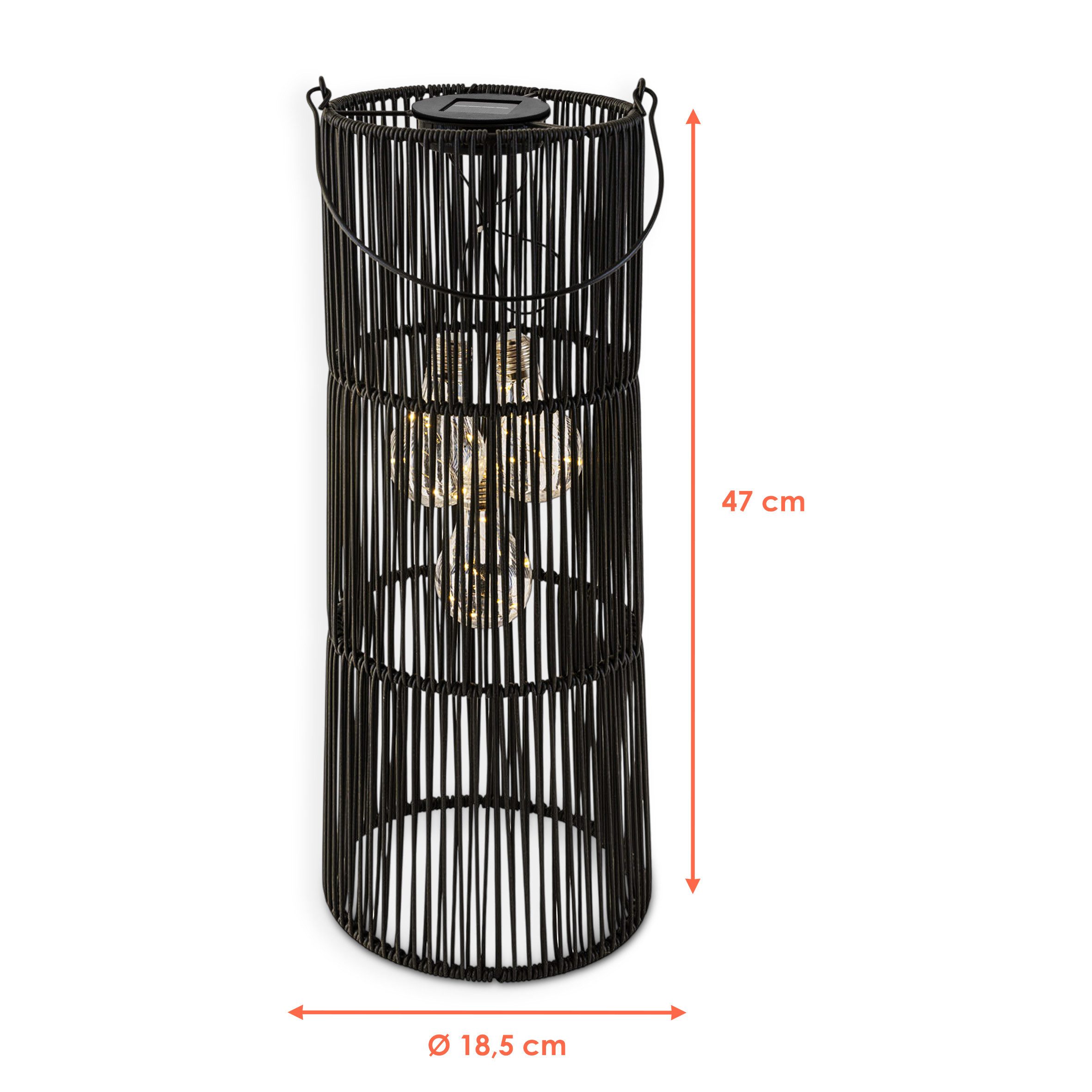Spetebo LED Gartenleuchte Solar Lampe schwarz, günstig online kaufen