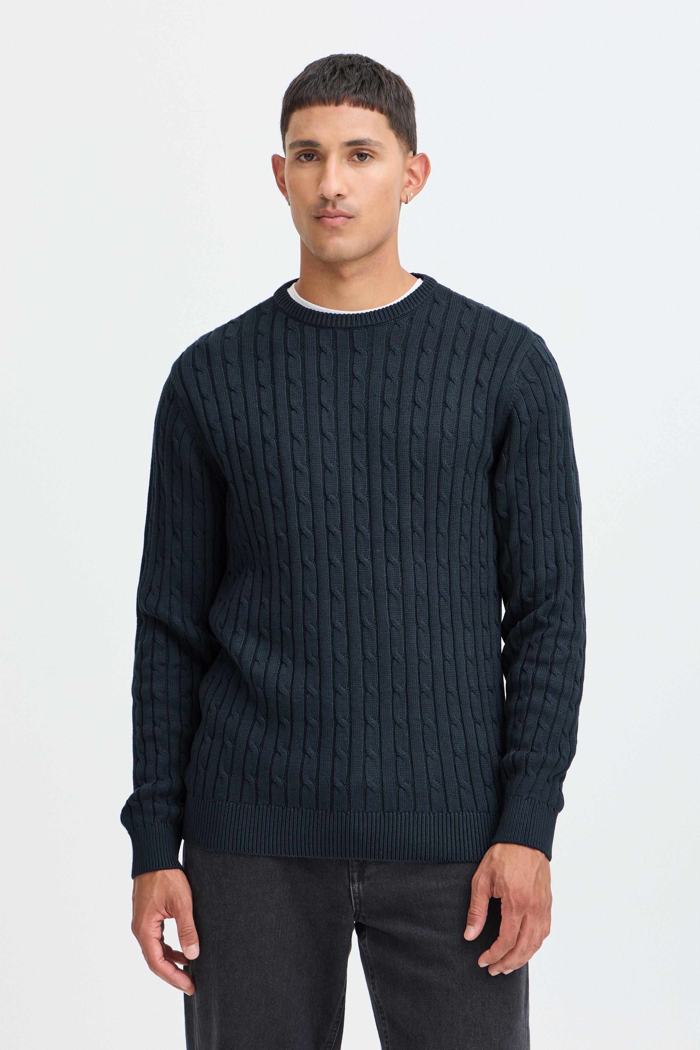 Blend Rundhalspullover BHCURT PULLOVER Baumwolle, regular fit