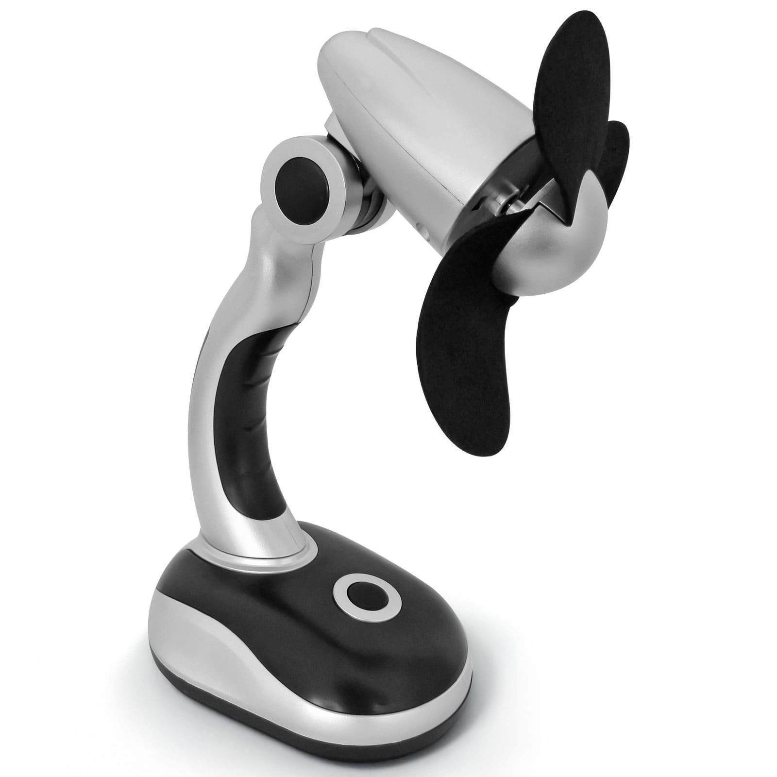 EAXUS Tischventilator Mini Ventilator Tragbar - Leise & Leistungsstark, Lüfter Schreibtischventilator Batteriebetrieben, Silber