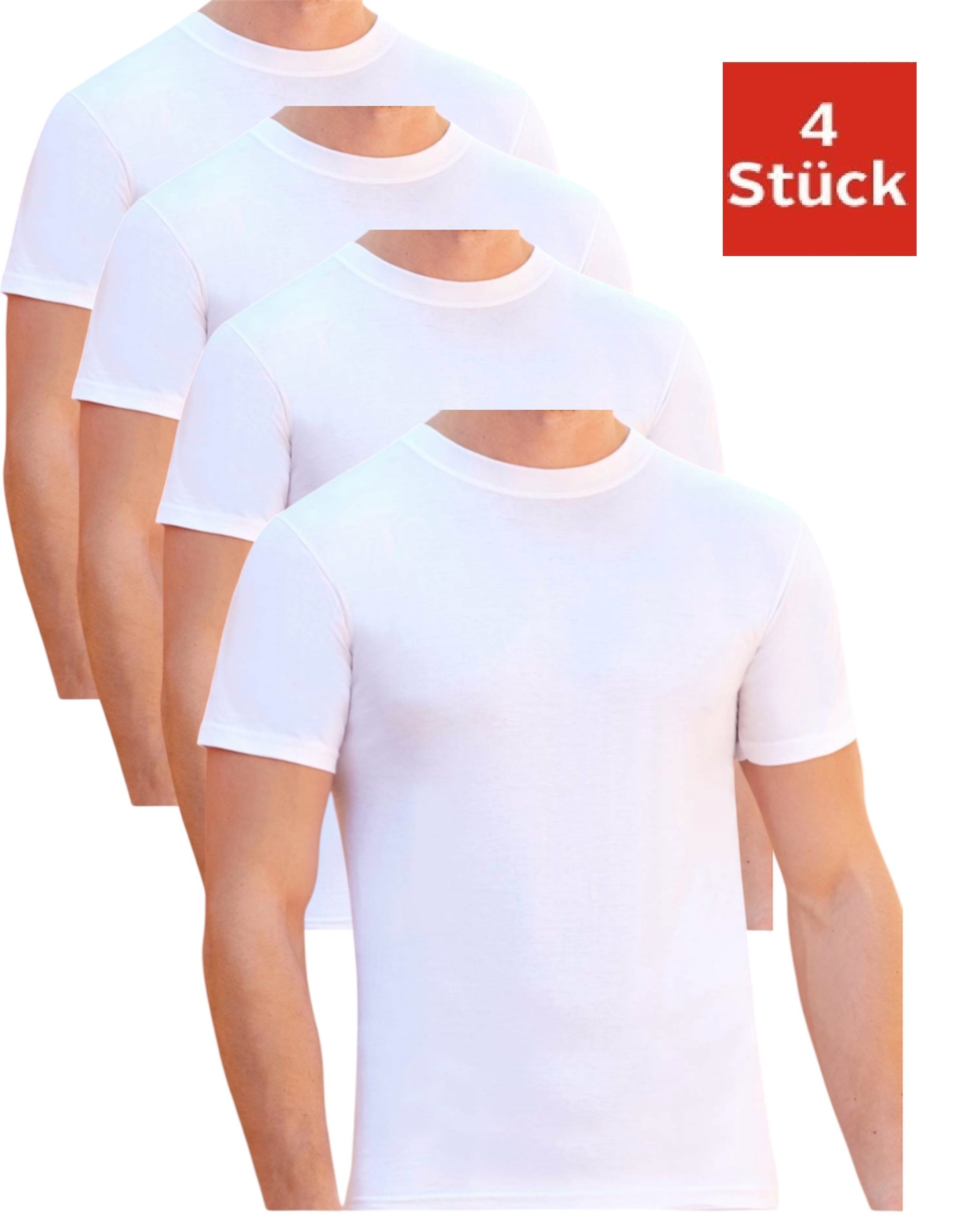 DDOnlineShop Unterhemd Herren 4er Pack Rundhalsshirt günstig online kaufen