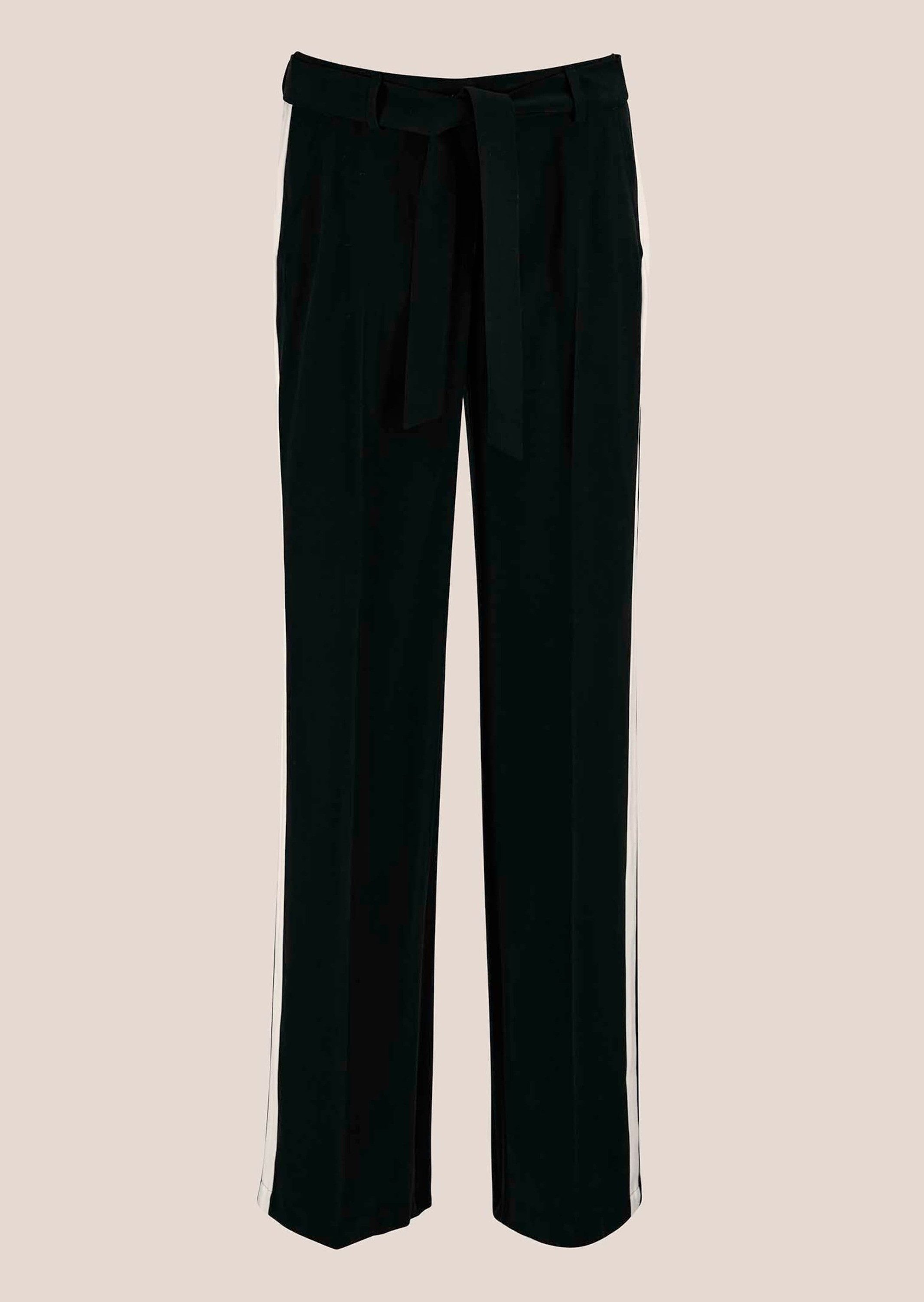 Bügelfaltenhose Weite Hose mit Bindeband und Seitenstreifen