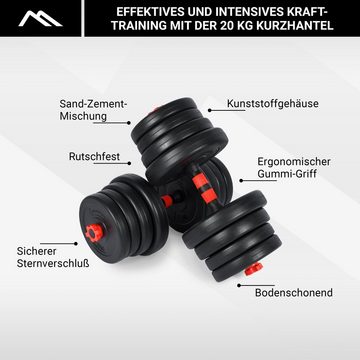 MSports® Hantel-Set Hantelset 2in1 - Kurzhanteln + Langhanteln verstellbar