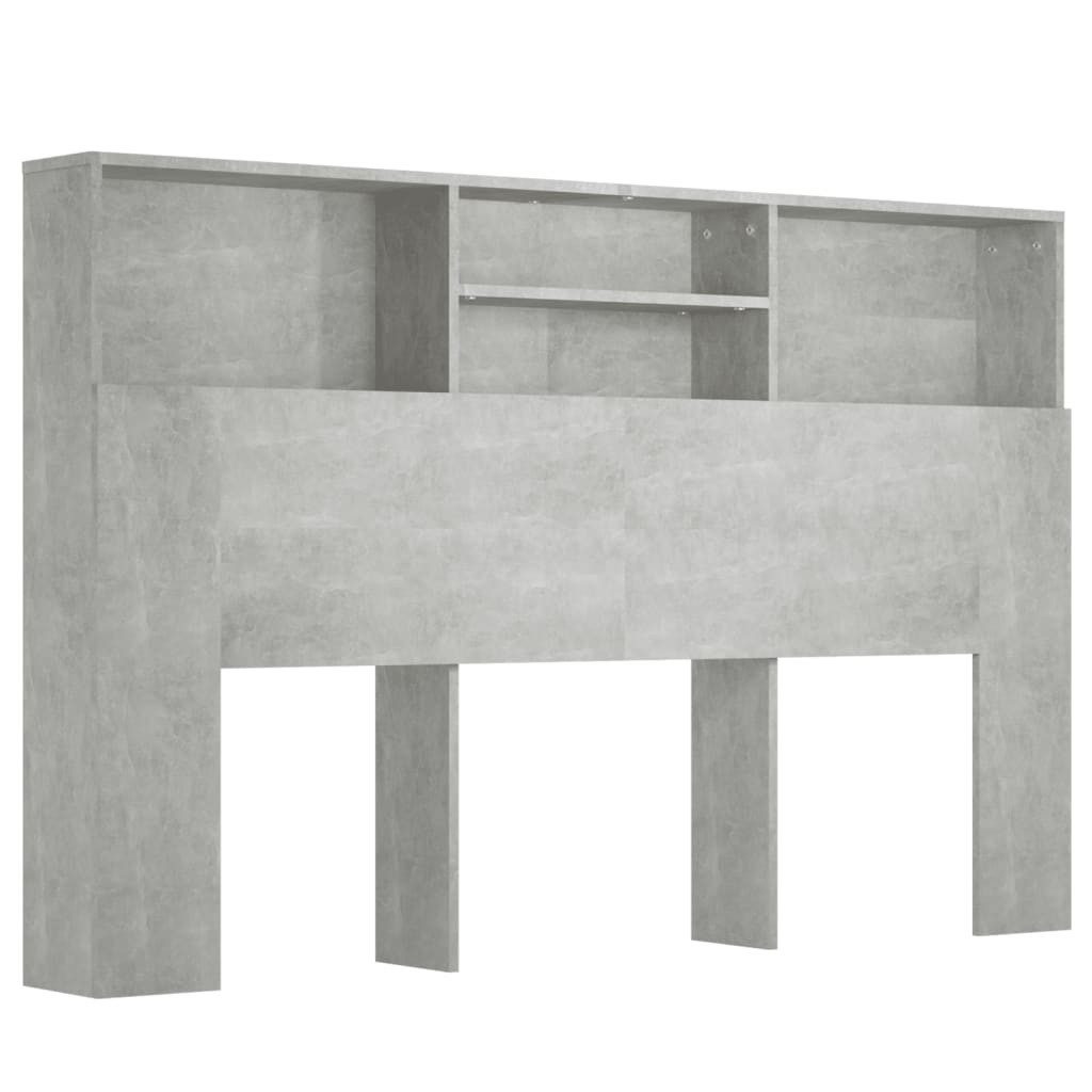 vidaXL Kopfteil, Bett-Kopfteil mit Ablagen Betongrau 160x19x103,5 cm