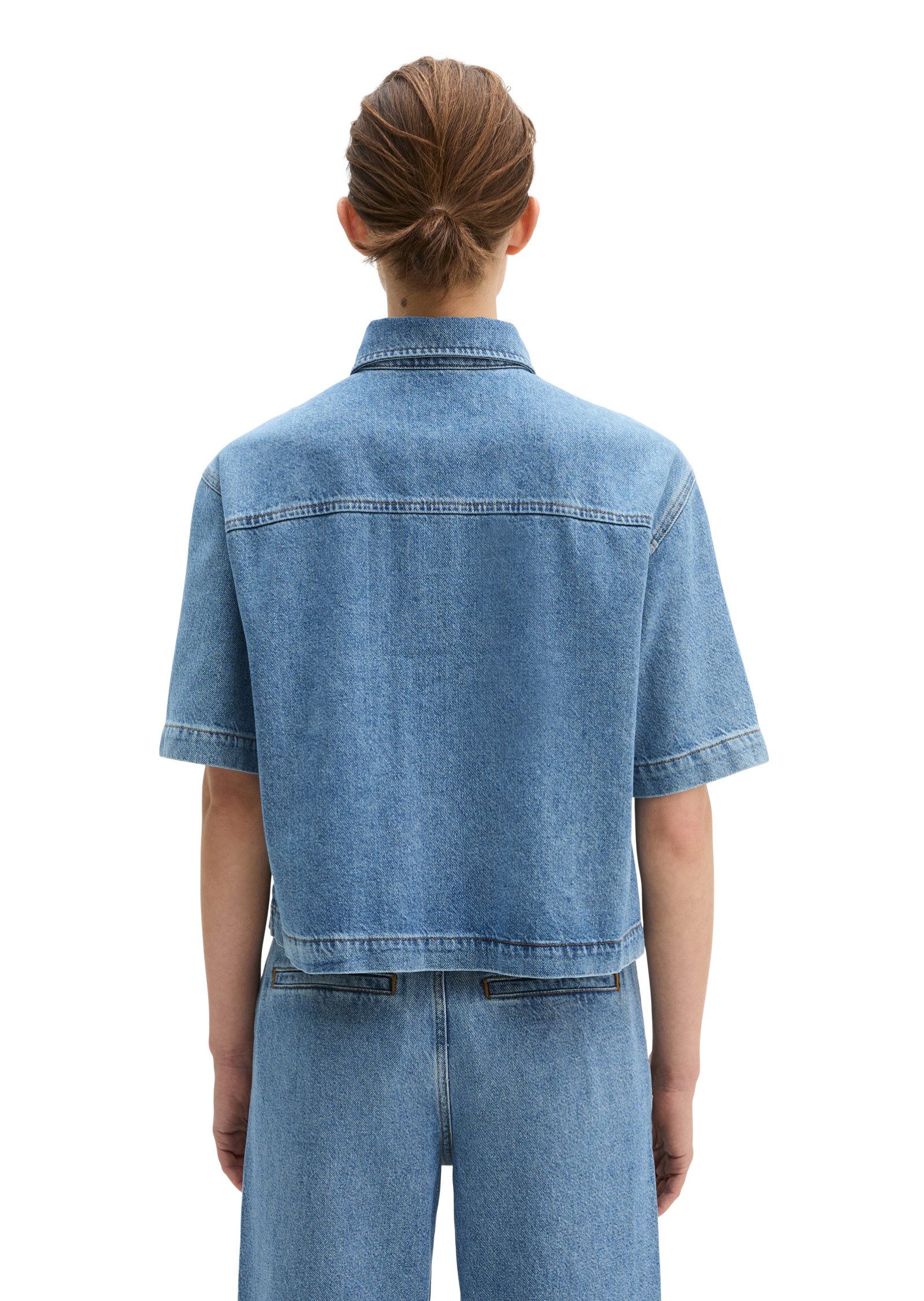 Marc O'Polo Jeansbluse aus Lyocell-Leinen-Baumwolle-Mix