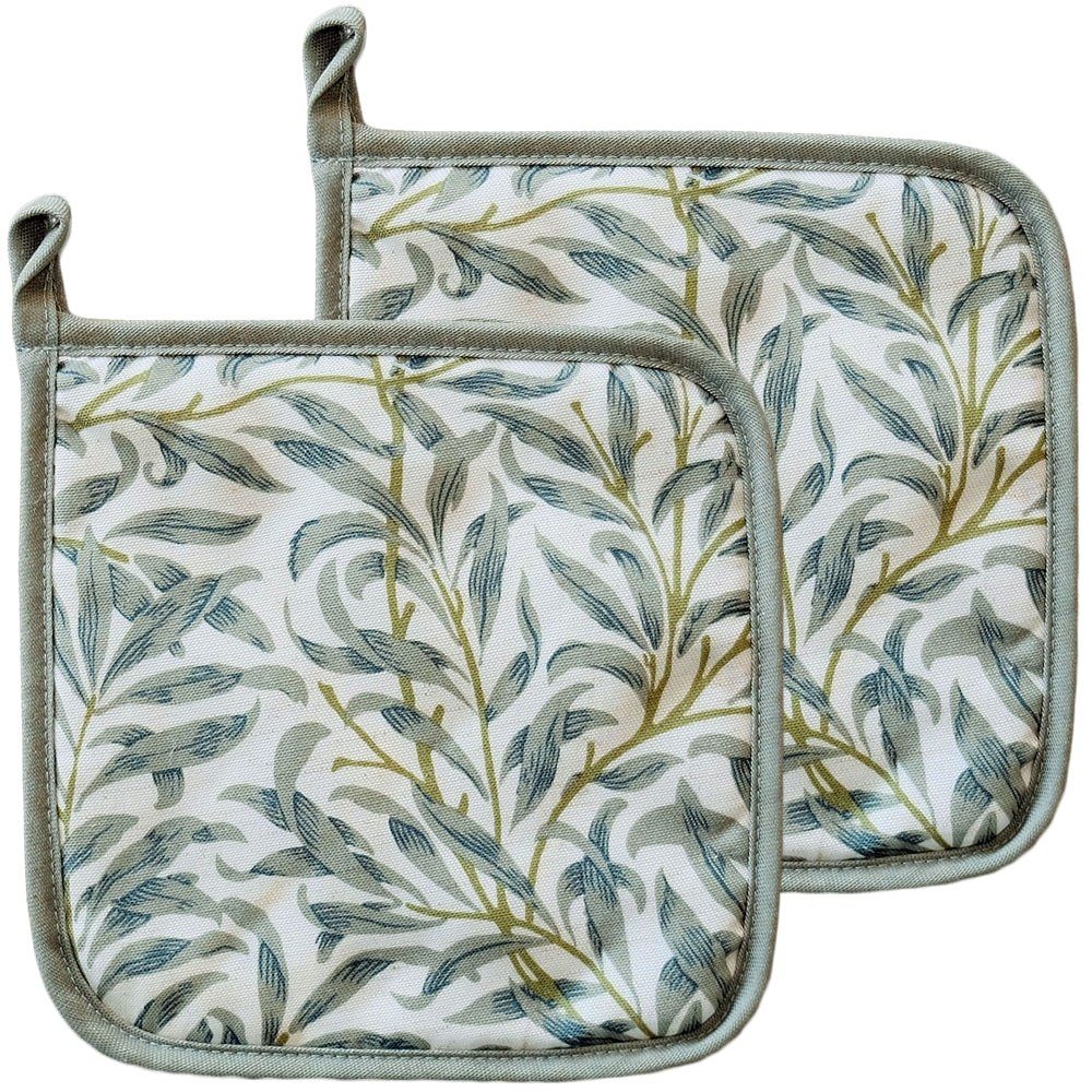 Topflappen Topflappen Olivenblätter mediterran Druck grün 20x20 cm