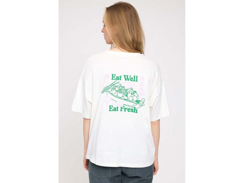 MAZINE T-Shirt MAZINE Damen-Oversized-T-Shirt 'Back Print' mit Ru