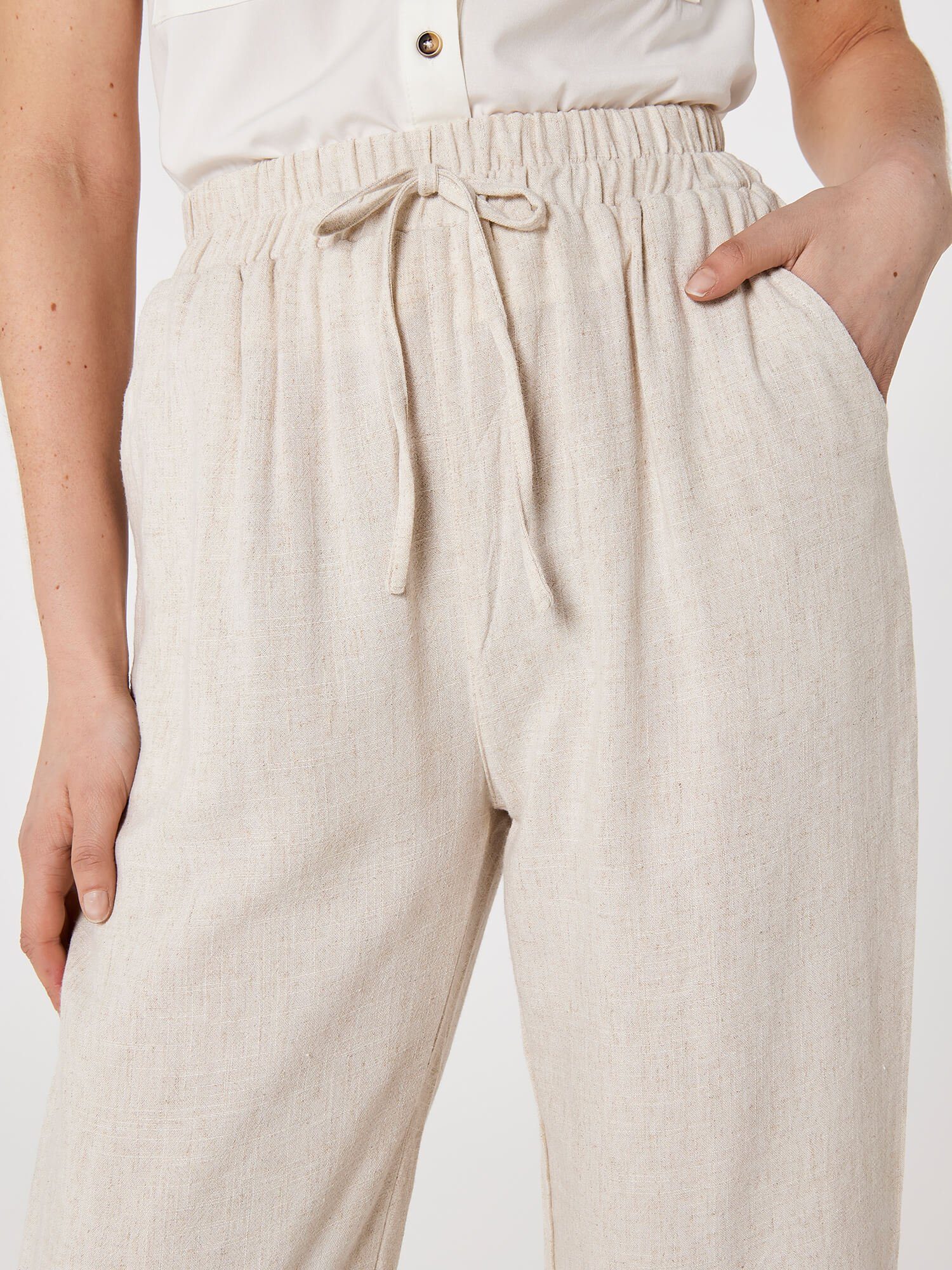 Apricot Palazzohose Palazzo Hose (1-tlg) aus Leinen