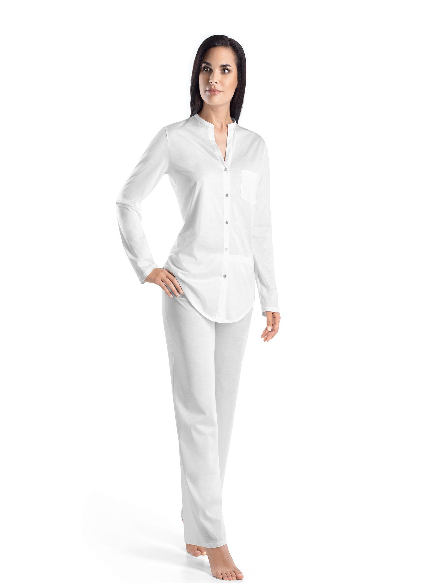 Hanro Pyjama Cotton Deluxe, Langarm (1 günstig online kaufen