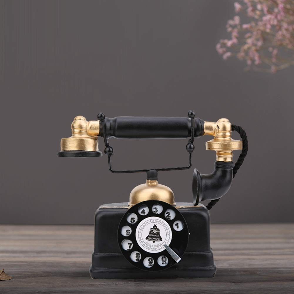 MOPUEA Dekoobjekt Retro-Telefonmodell Schreibtisch Ornament-Vintage Antike Telefon, Harz (1 St)