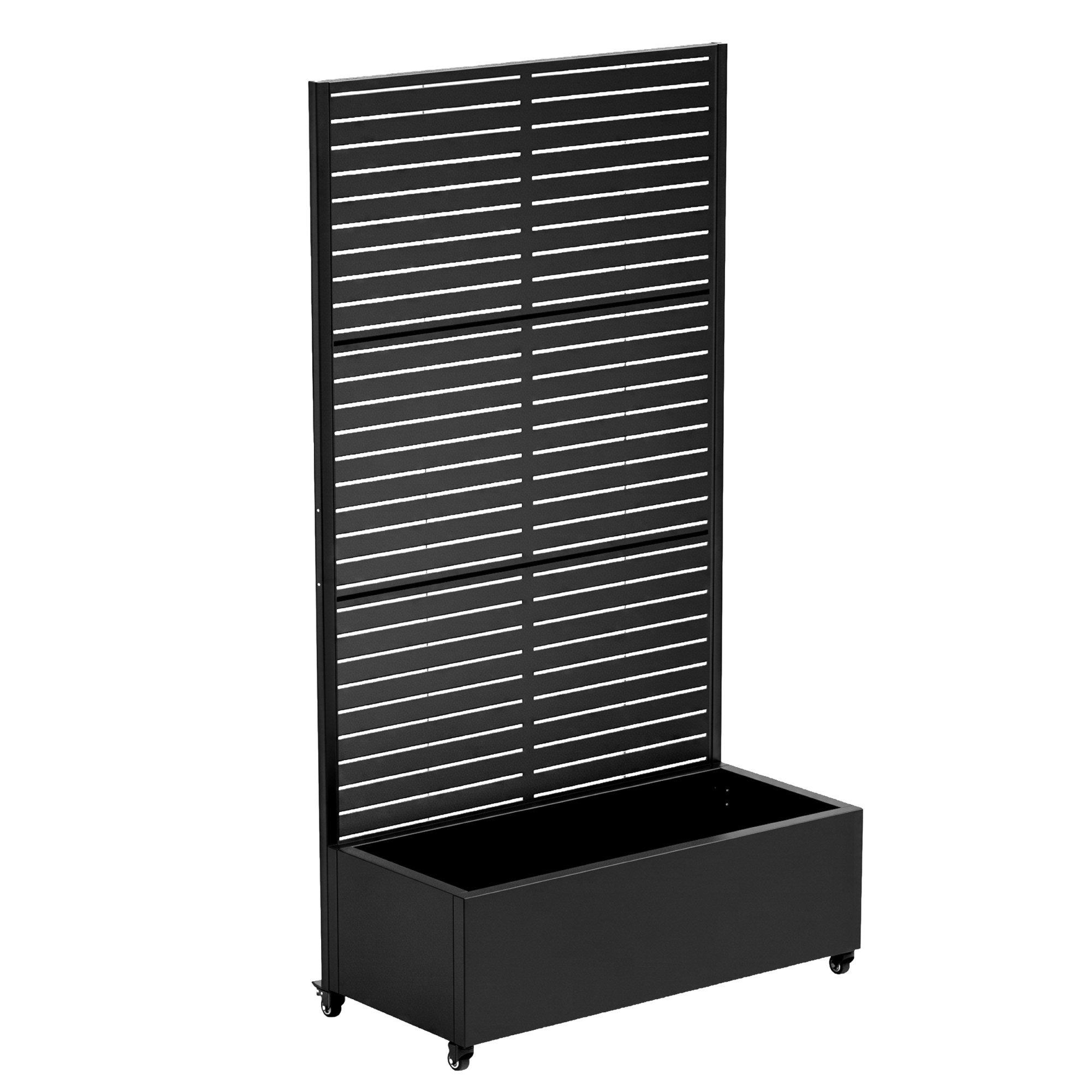 casa.pro Blumenkasten, »Nodepp« mit Sichtschutz 4 Rollen 190x82x38 cm Stahl Schwarz