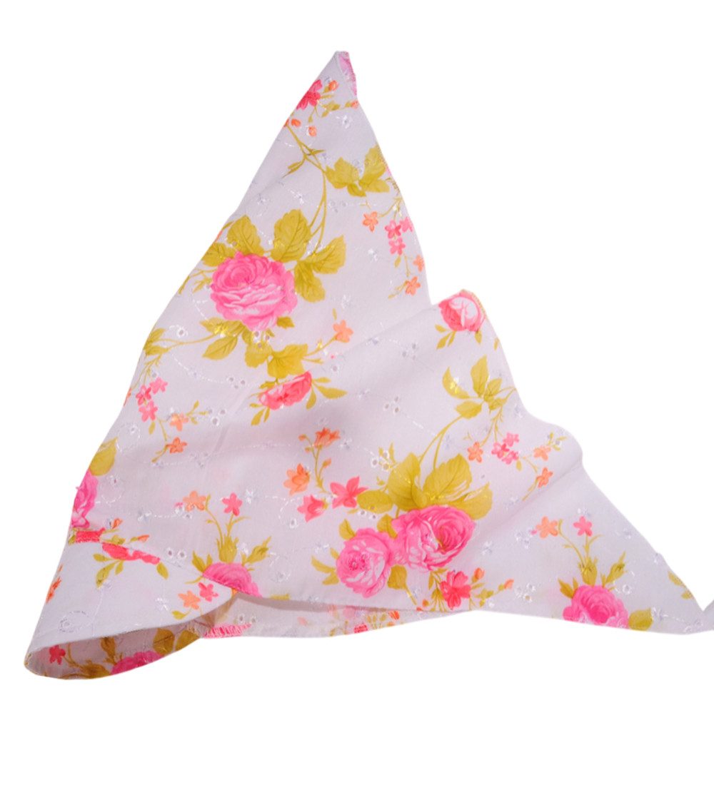La Bortini Kopftuch Baby und Kinder Dreieckstuch Bandana Tuch Sommer Mütze, leicht, bestickt, Blumenstickerei, Universelle Größe durch Bindebänder