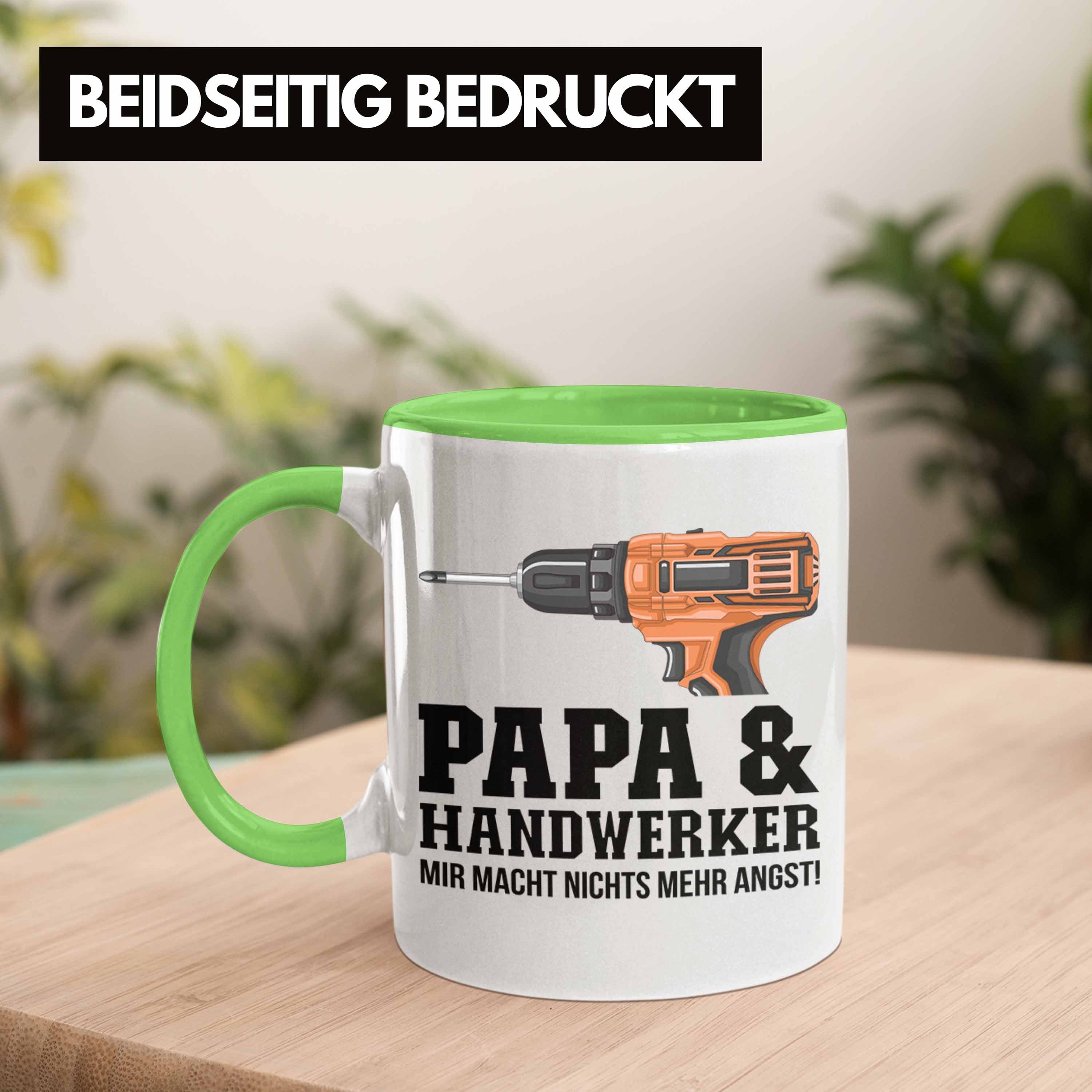 für Trendation Tasse Trendation Papa Geschenkidee Vater Handwerker Handwerk Tasse - Grün und
