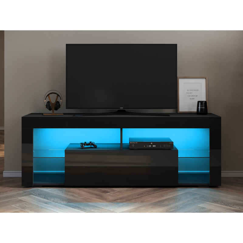 SONNI Lowboard »TV Schrank schwarz mit 12 Led Farben Beleuchtung«
