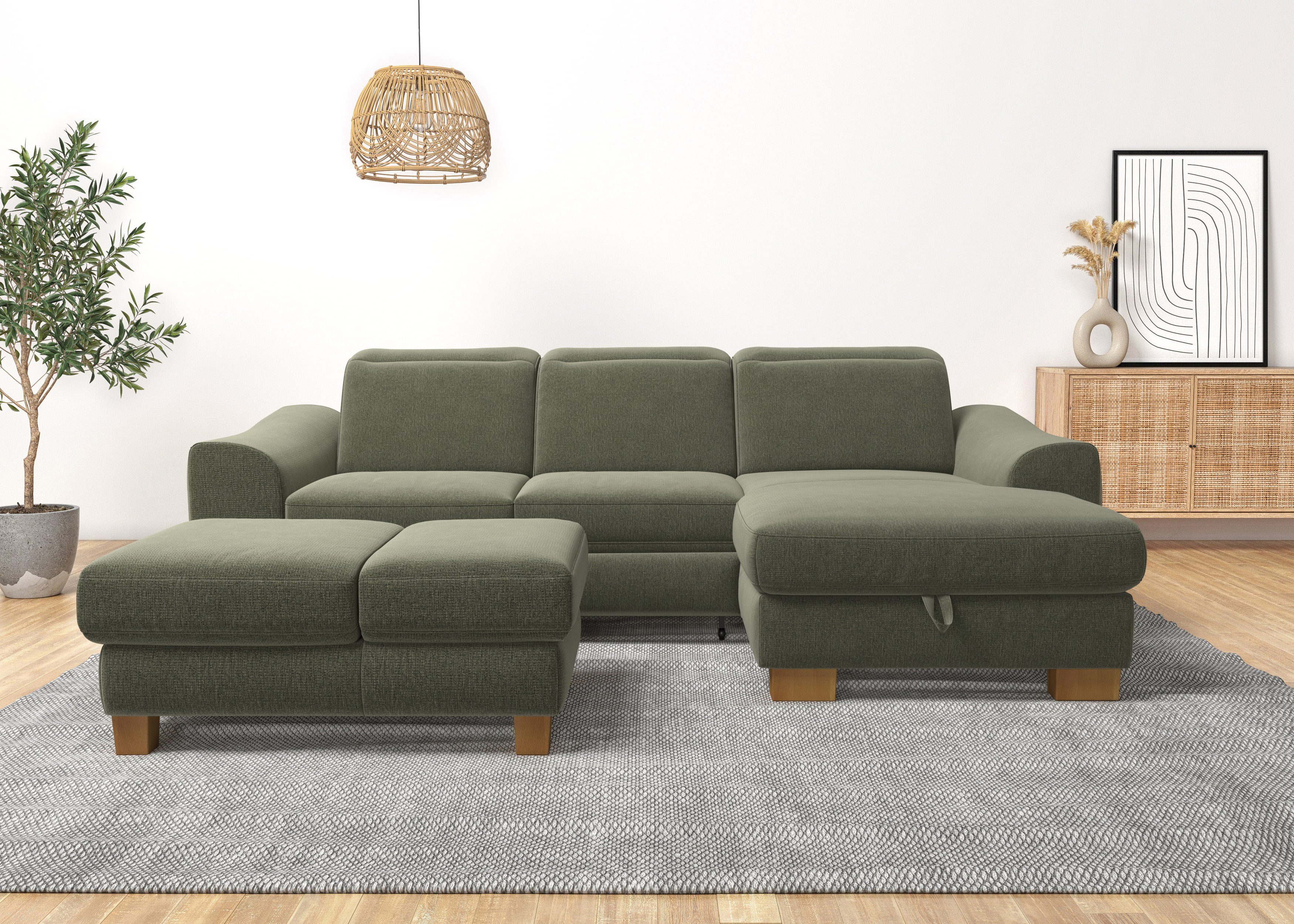 Home affaire Ecksofa "Dundee L-Form", wahlweise mit Kopfteilverstellung und günstig online kaufen
