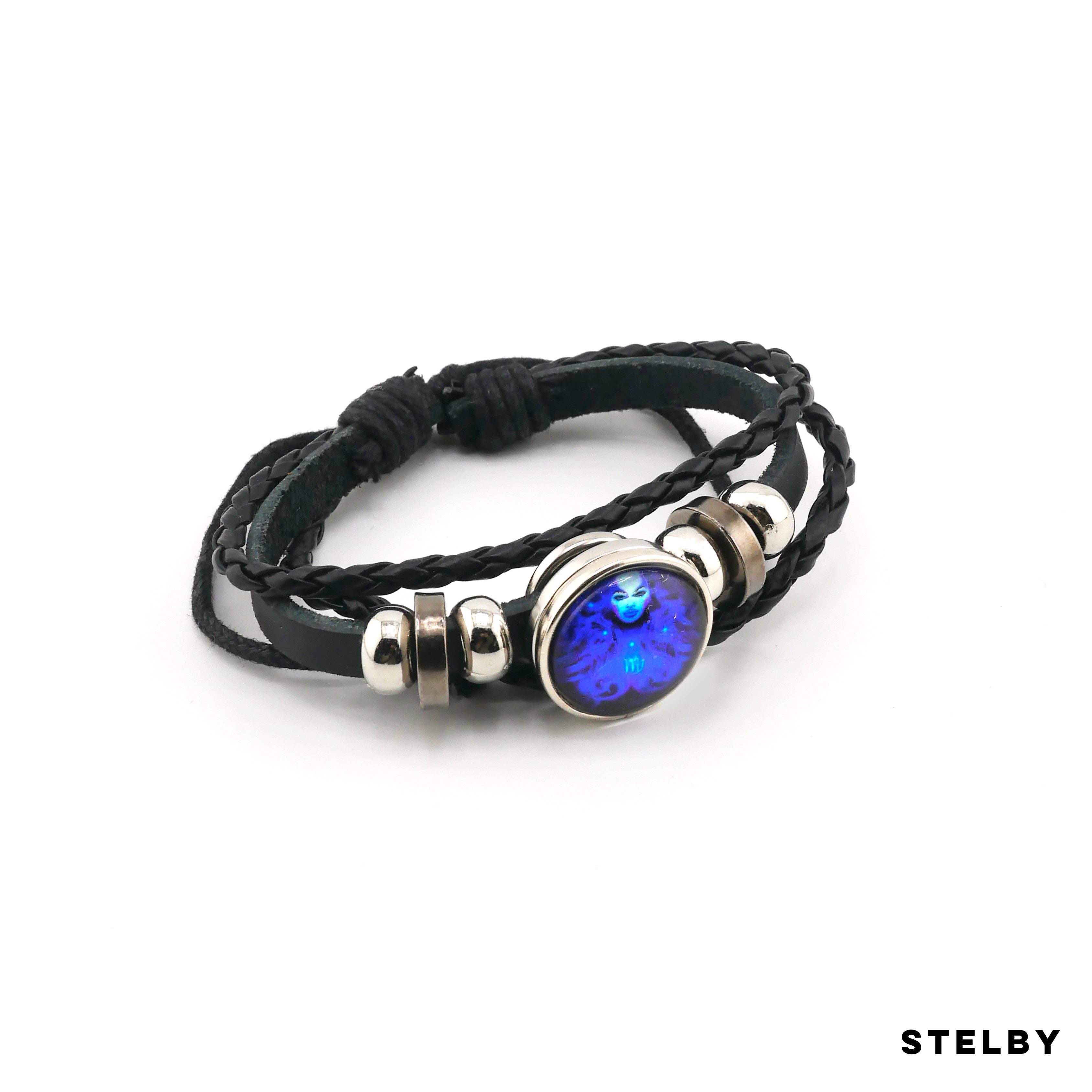 Stelby Armband mit Gravur Armband Sternzeichen Jungfrau mit 3D Gravur im Glas (Weihnachtsgeschenk, Geburtstagsgeschenk, Valentinstaggeschenk, modern, minimalistisch), langlebig, pflegeleicht, unisex