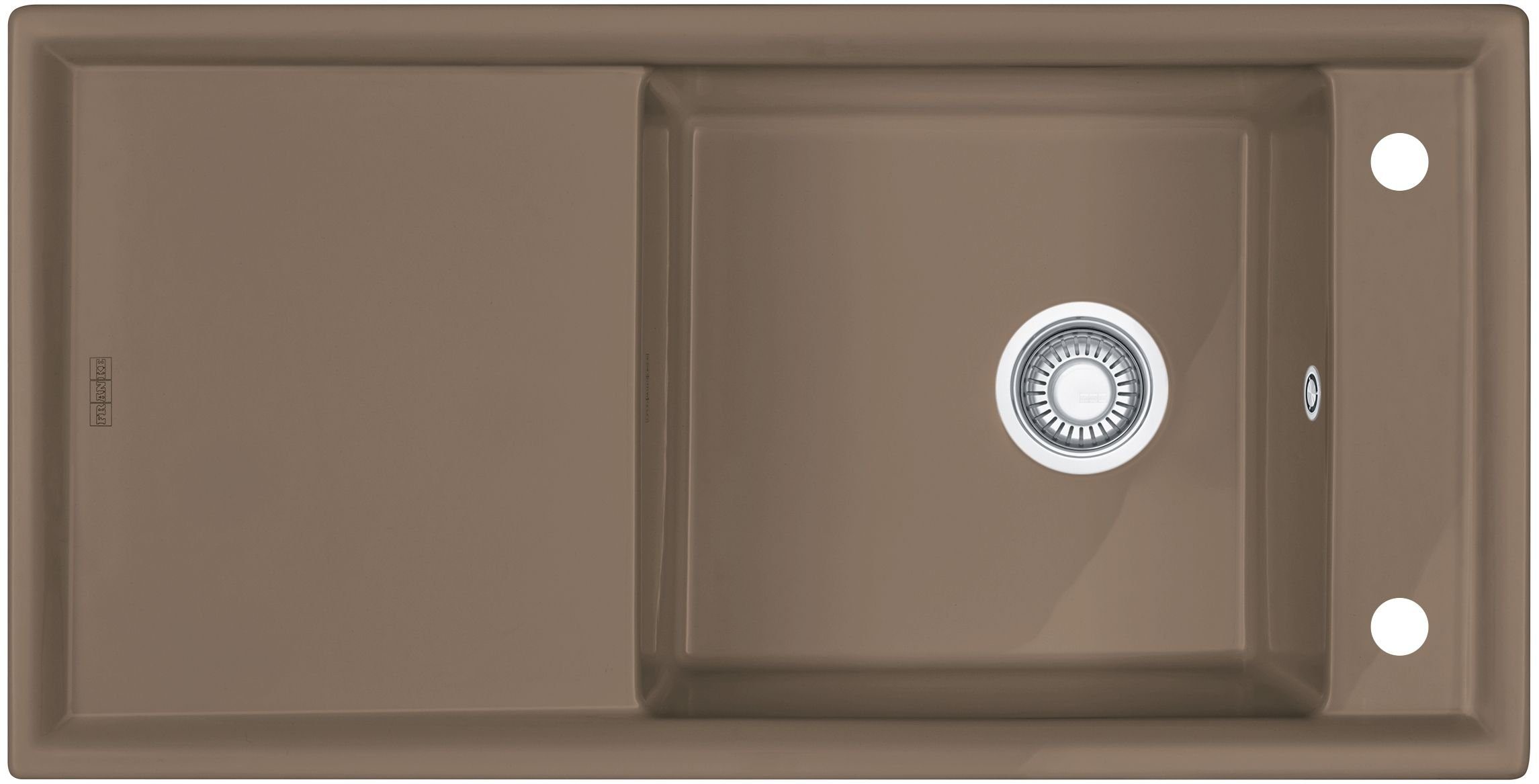 FRANKE Einbauspüle Spüle Keramik Ambion 1000x510mm Siebkorb reversibel Cashmere