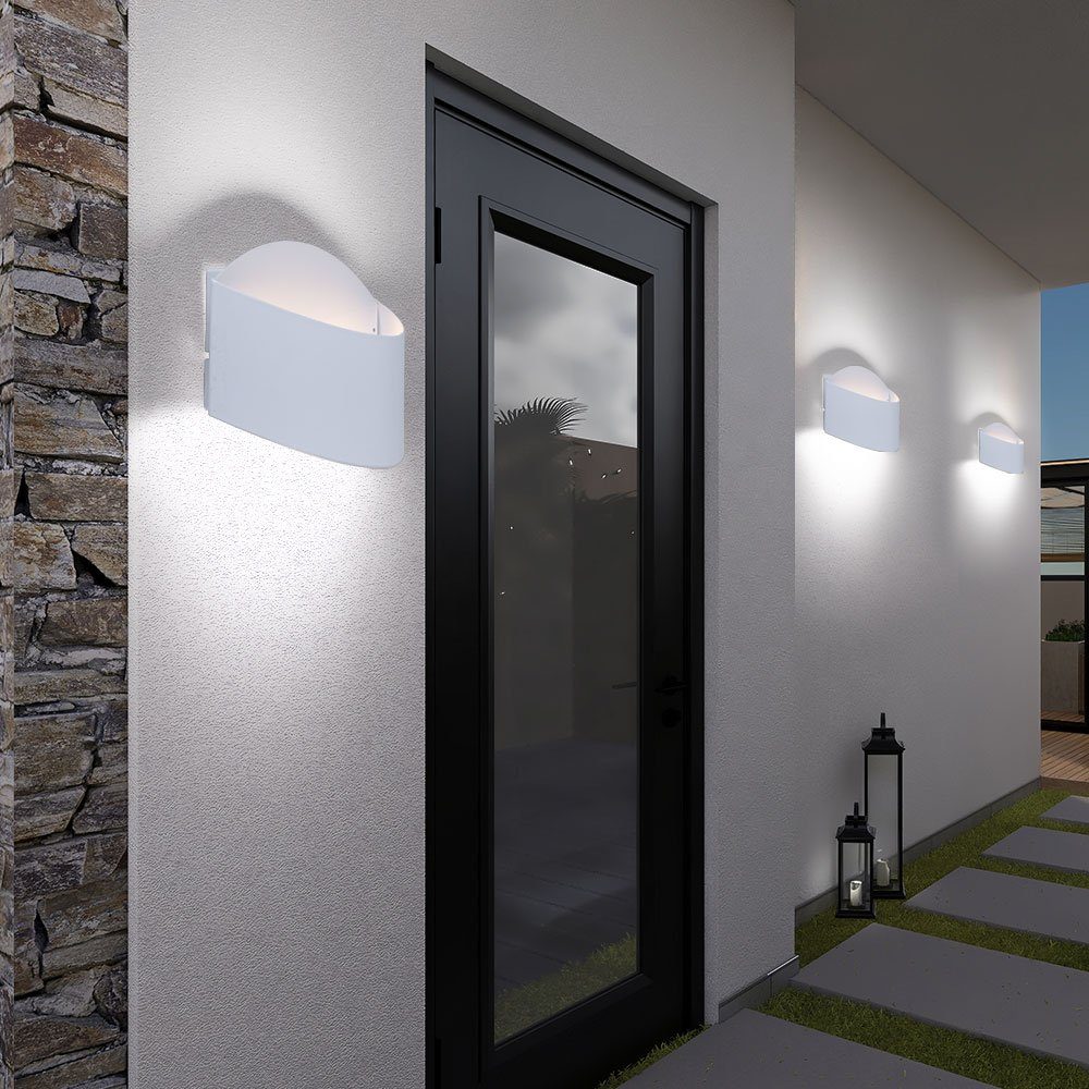 etc-shop Außen-Wandleuchte, LED-Leuchtmittel fest verbaut, Warmweiß, Wandleuchte Wandlampe Außenleuchte Hauswandlampe