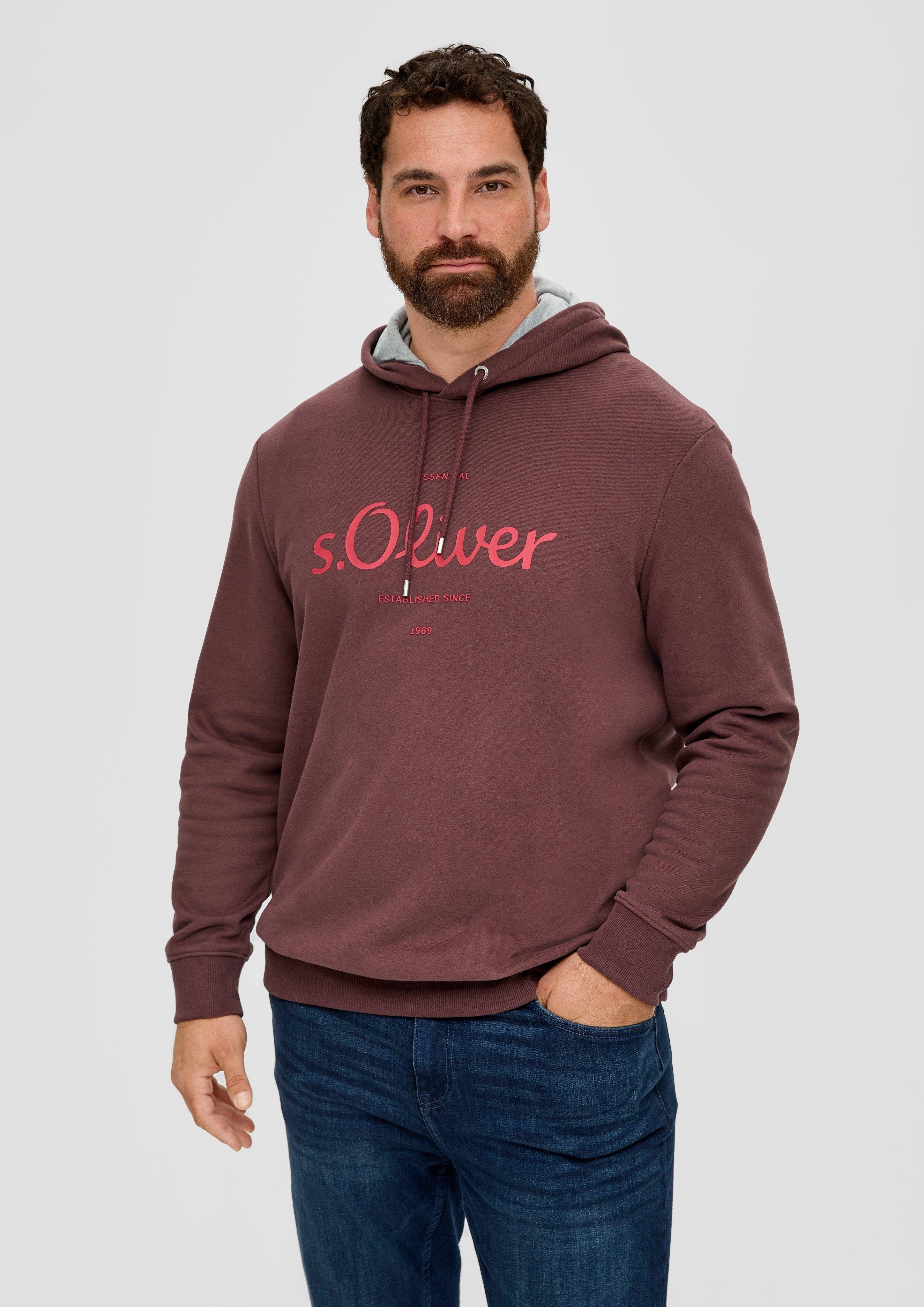 s.Oliver Sweatshirt Logo-Hoodie in Sweat-Qualität lila
