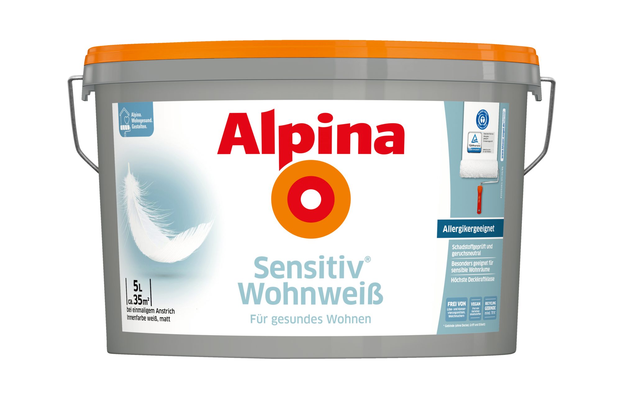 Alpina Wandfarbe Sensitiv® Wohnweiß - Atmungsaktiv für gesundes Wohnen