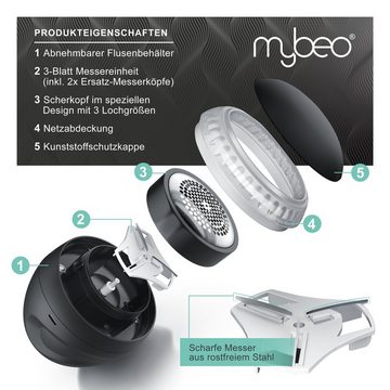 MyBeo Fusselrasierer elektrischer Fusselentferner mit Akku, wiederaufladbar, inkl. USB Ladekabel, für Verschiedene Stoffe
