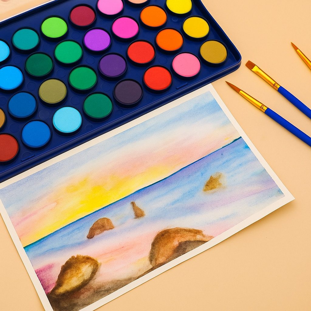 Artecho Aquarellfarbe Wasserfarben Künstler Set - 36 leuchtende Farben mit 3 Pinseln, Kompakt und tragbar – ideal für Anfänger, Hobbymaler & Profis – Bild 5 von 5