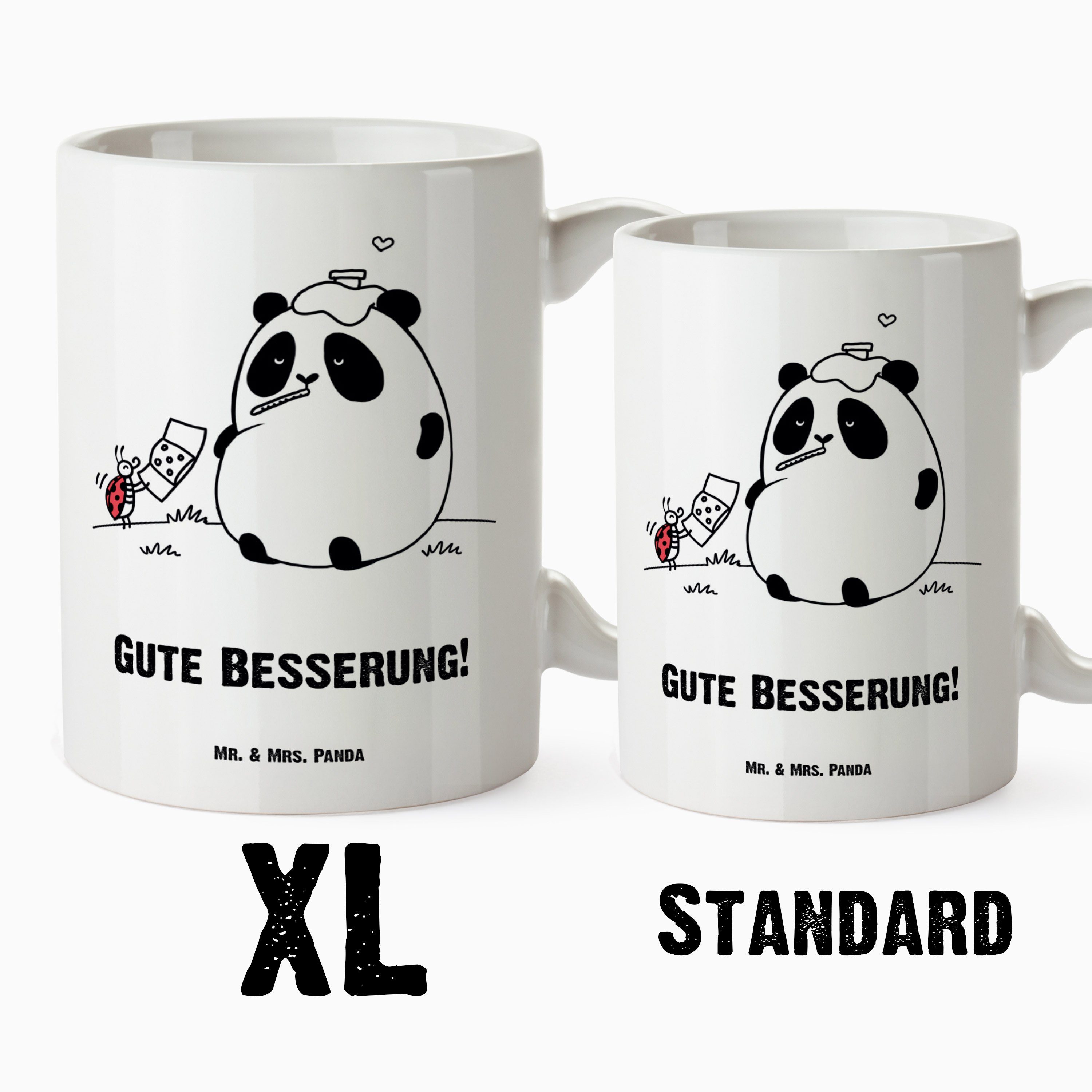 Mr. & Mrs. Große Tasse, Geschenk, - Easy Peasy - Weiß Besserung XL Keramik Gute & Panda Tasse XL Becher, Tasse