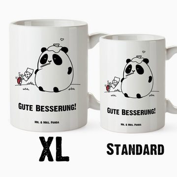 Mr. & Mrs. Panda Tasse Panda Gute Besserung - Weiß - Geschenk, XL Becher, Große Tasse, spülm, XL Tasse Keramik, Einzigartiges Design