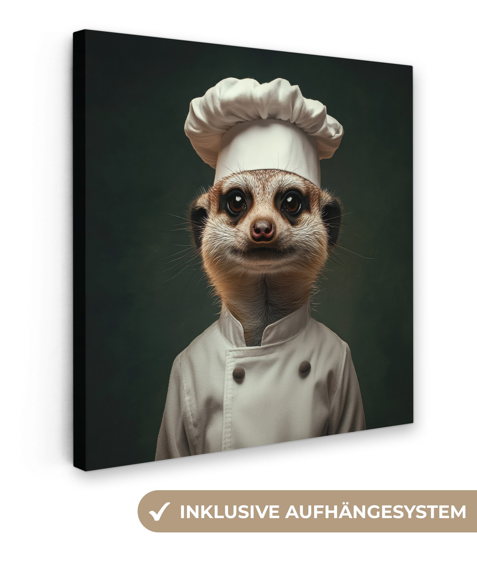 OneMillionCanvasses® Leinwandbild Tier - Koch - Erdmännchen, Fotodruck (1 S günstig online kaufen